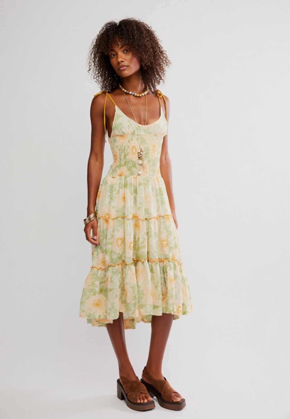 knee length dresses for ladies Free People Adriel Midi Dress main image 0
