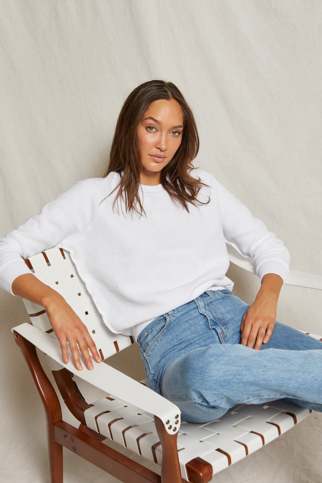 Ziggy, inside out cotton fleece shrunken crew