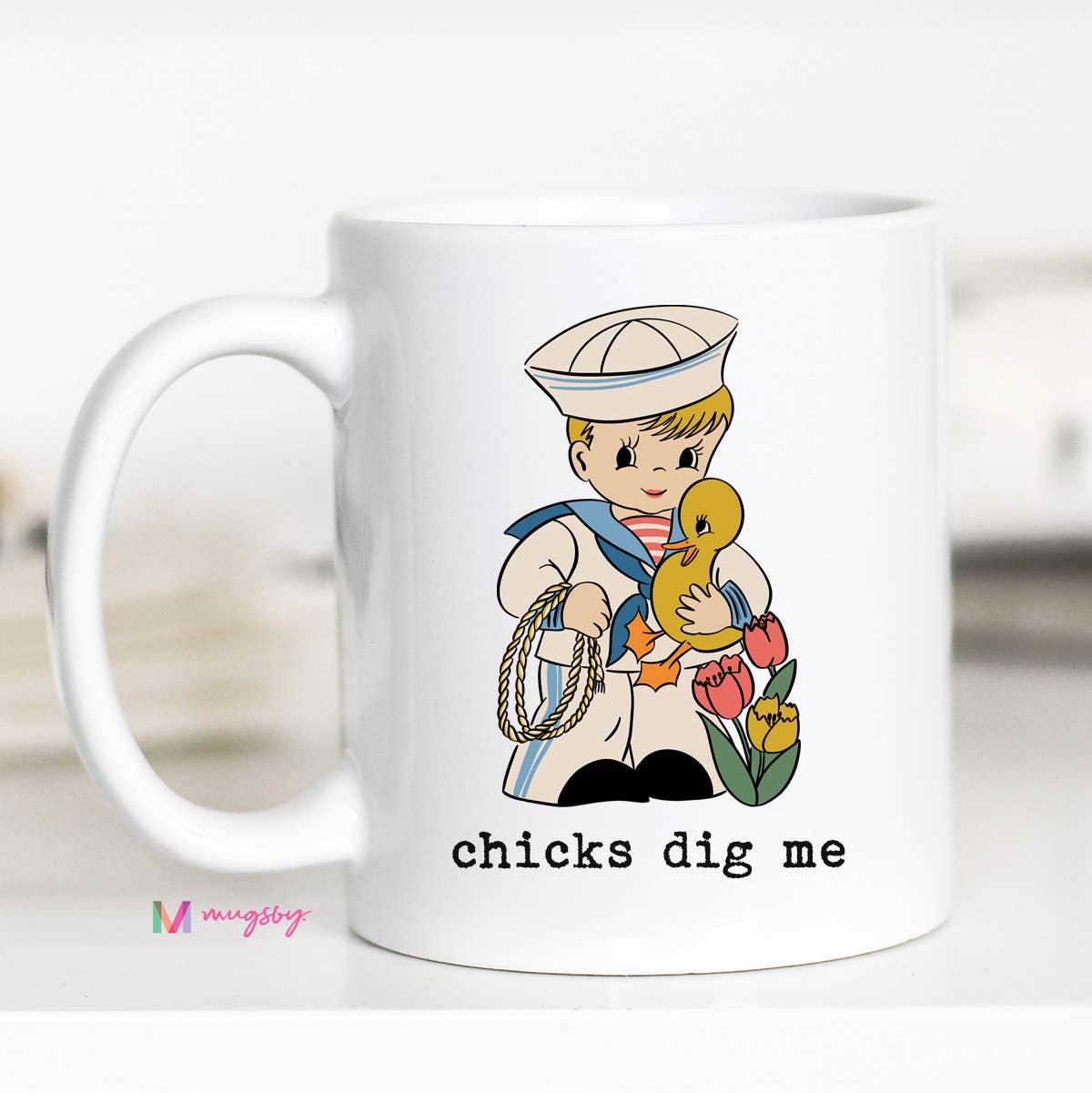 Chicks Dig Me Easter Coffee Mug, Funny Easter Mug