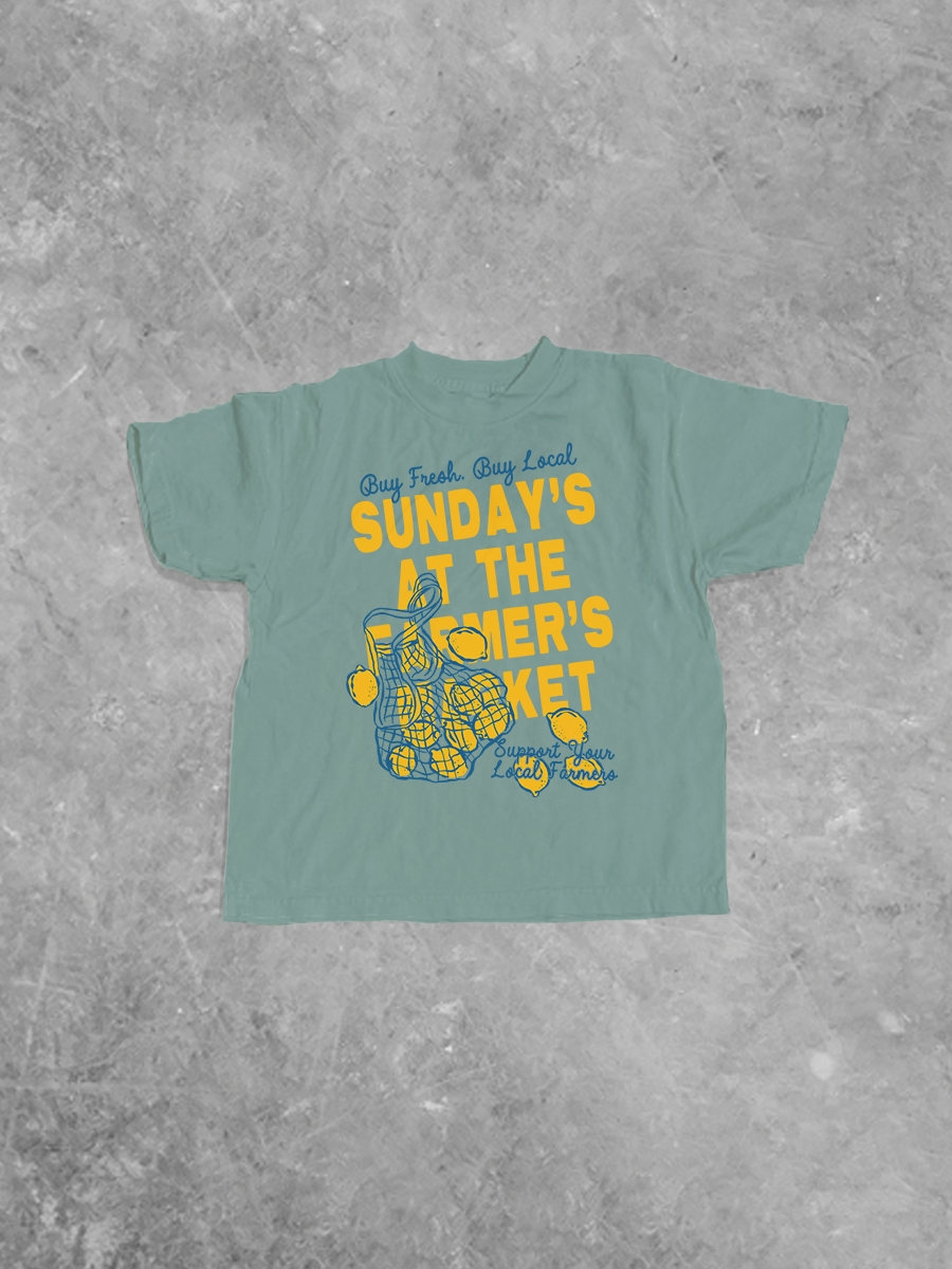 Sunday's at the Farmers Market, Kids Boxy T-Shirt