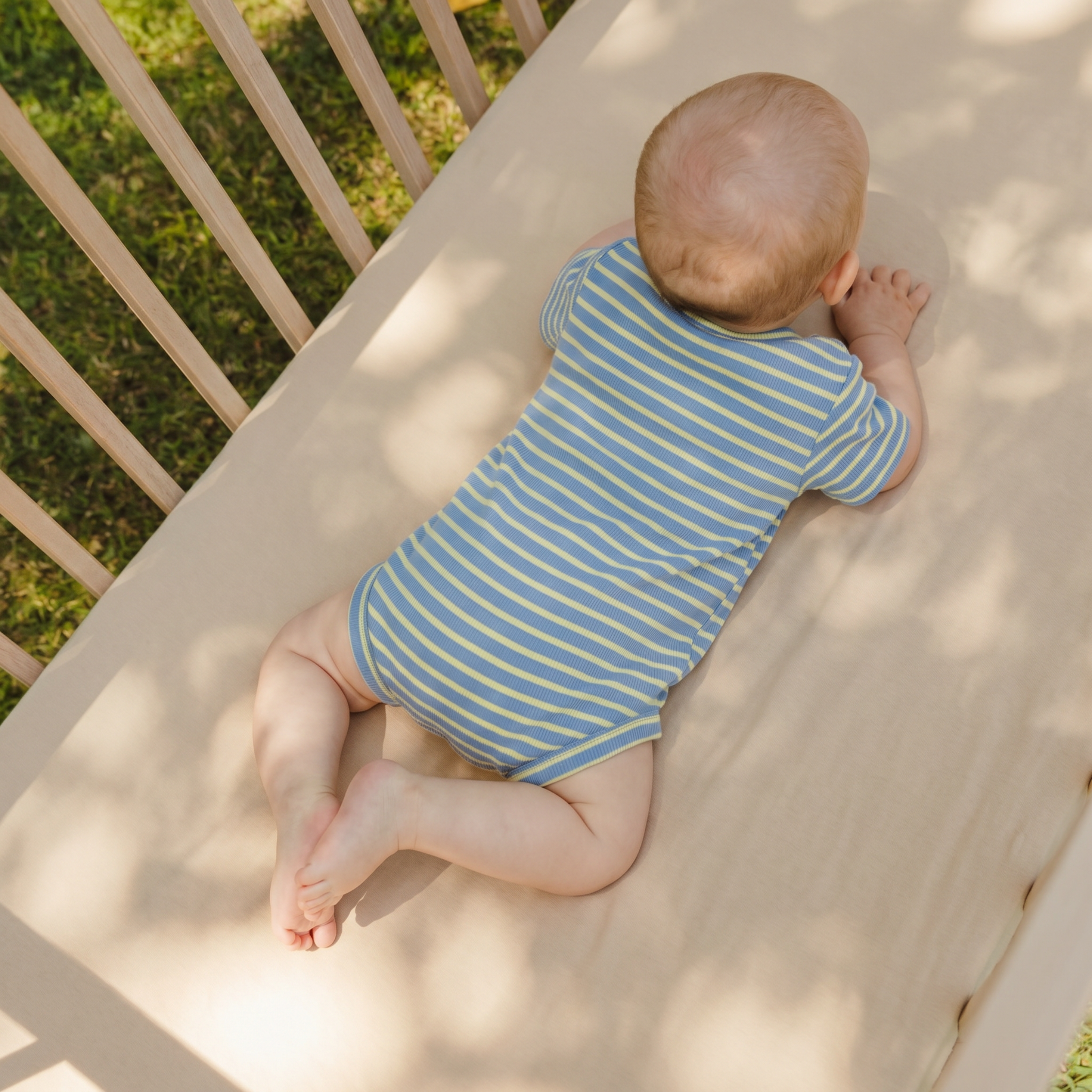 Striped Ribbed Organic Cotton Baby Romper