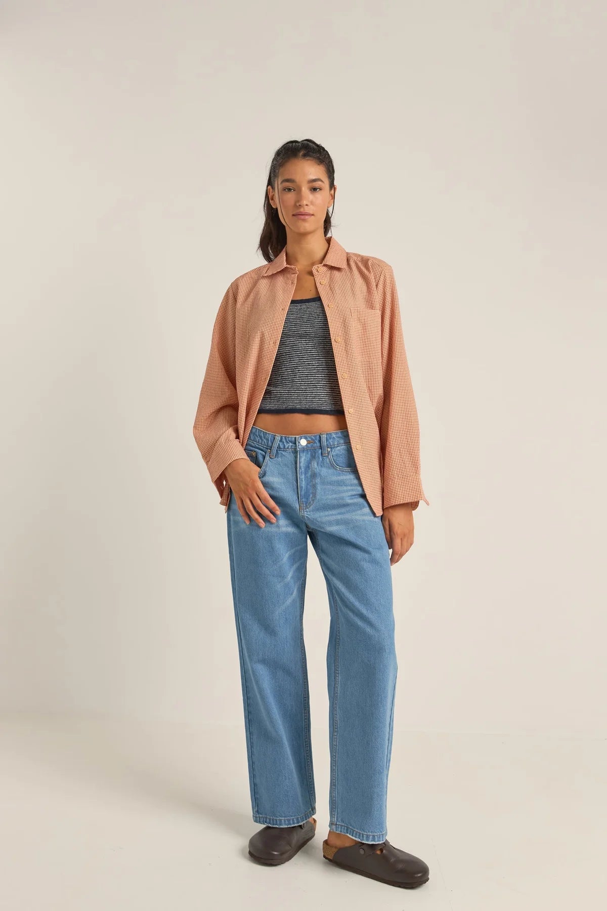 Winnie check oversized shirt