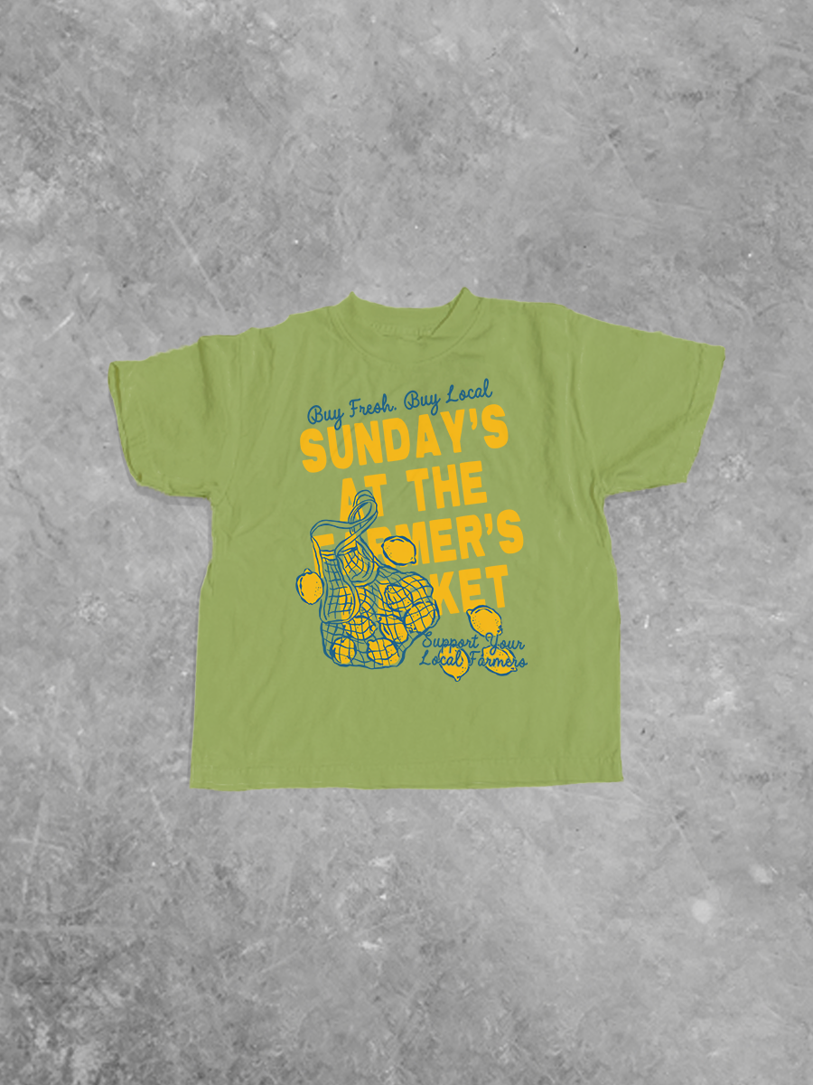 Sunday's at the Farmers Market, Kids Boxy T-Shirt