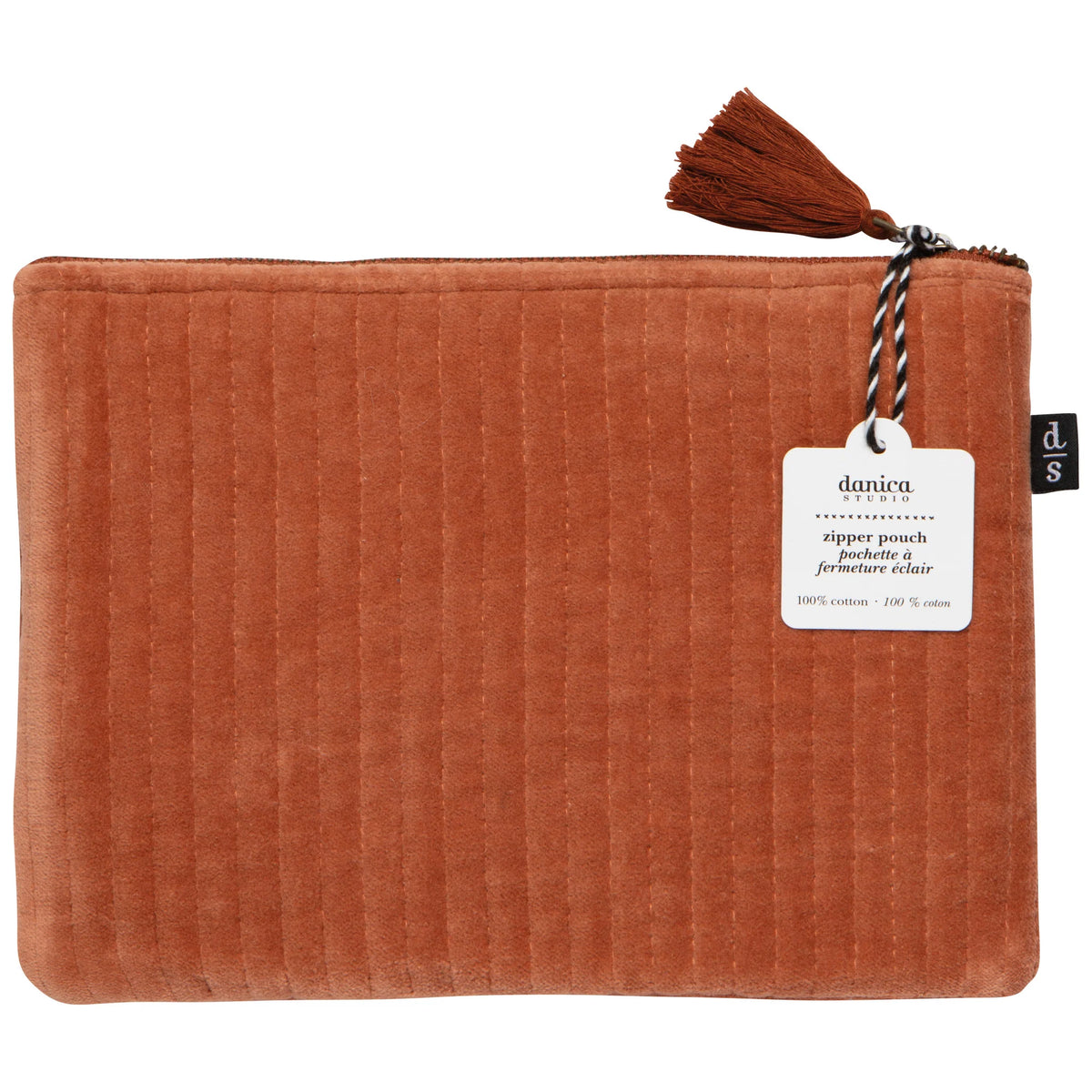 Quilted Velvet Flat Pouch