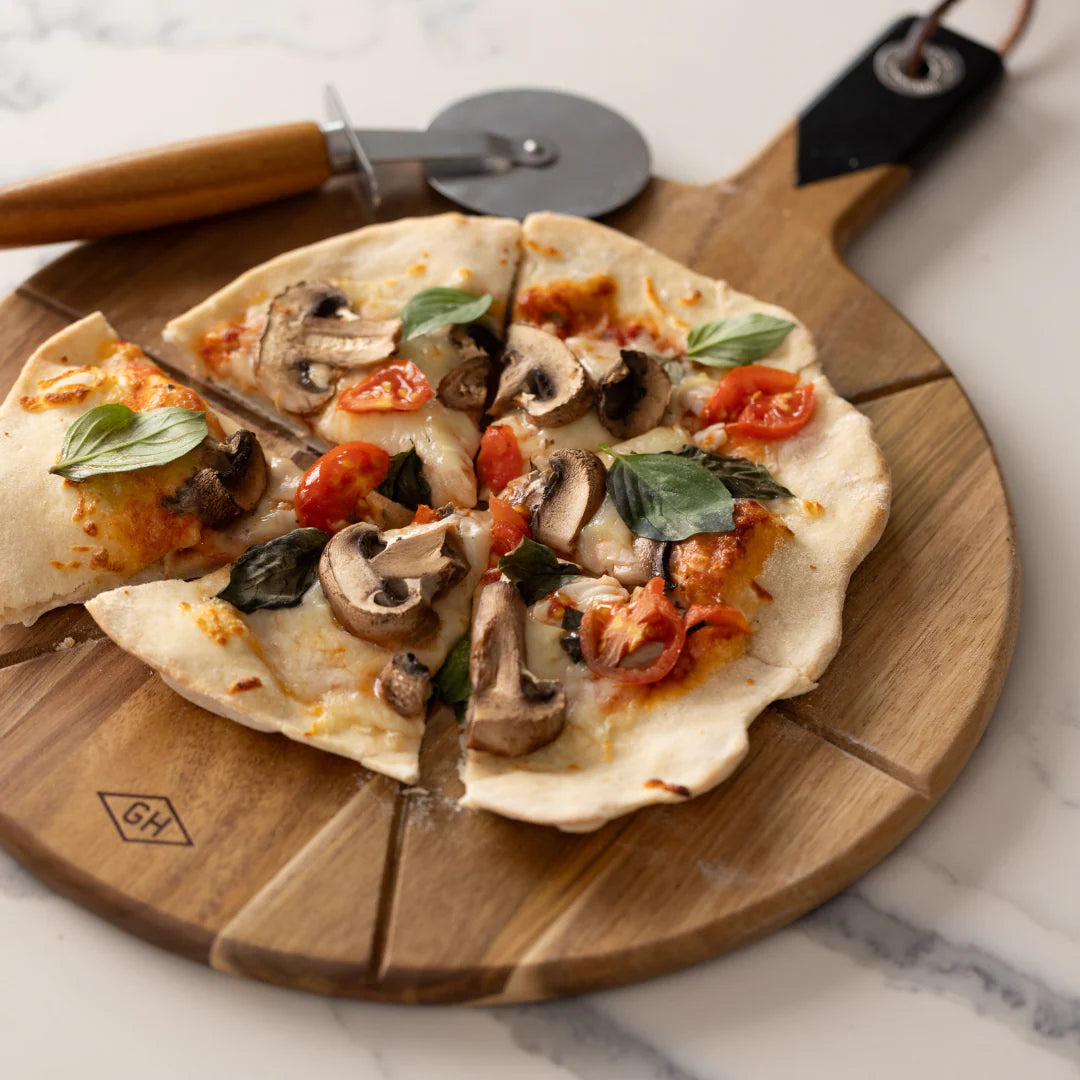 Pizza Board With Pizza Cutter