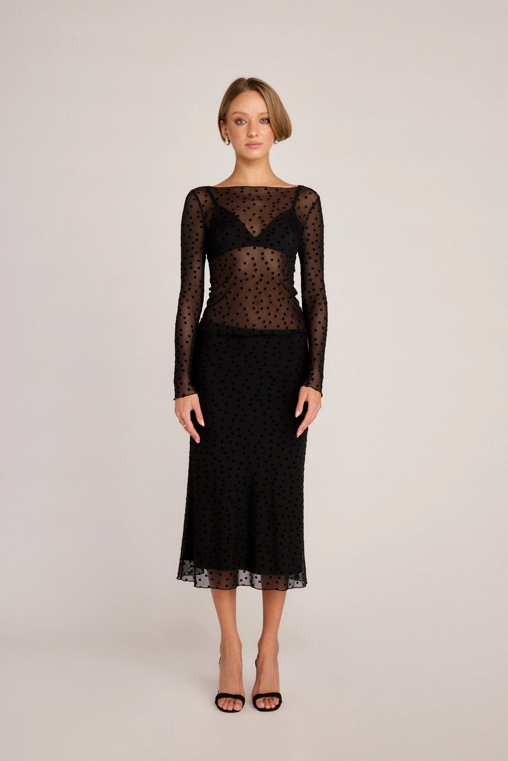 Emma Long Sleeve Top, polka dot