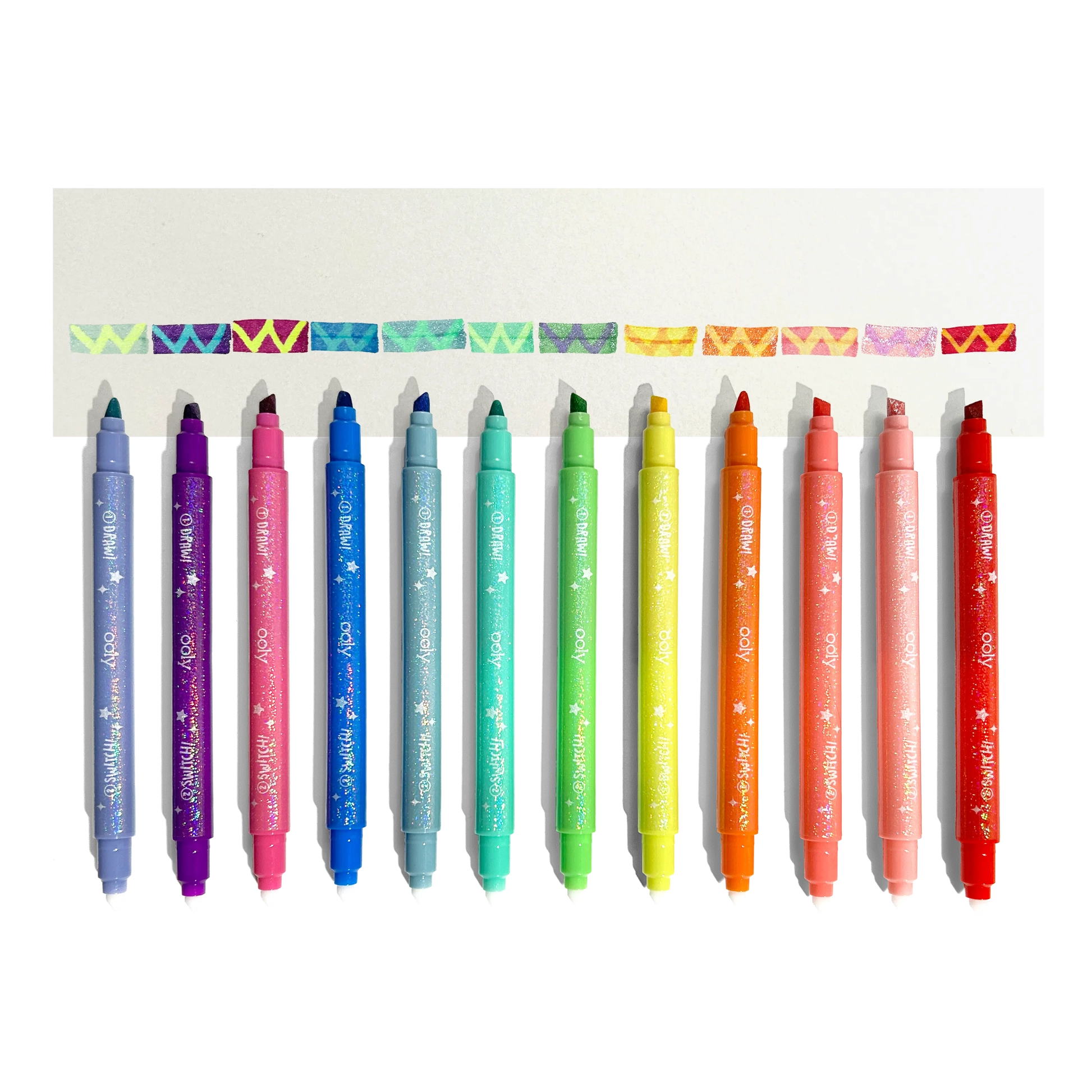 Switch-eroo! Sparkle Glittery Color- Changing Markers (set 12)