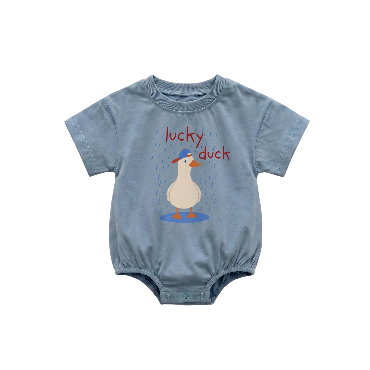 Organic Cotton Bubble Romper - Lucky Duck