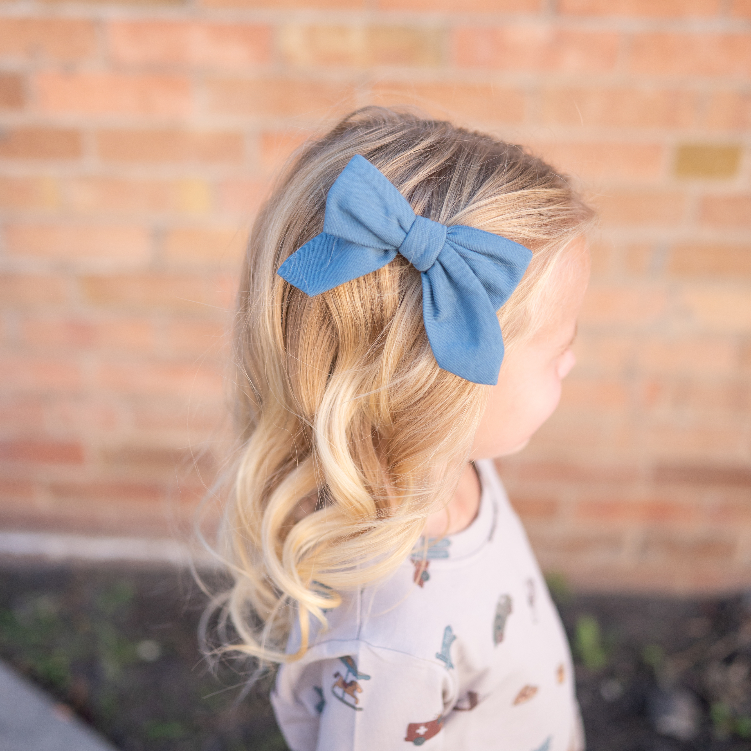 Jersey Bow Clip | Dark Cobalt