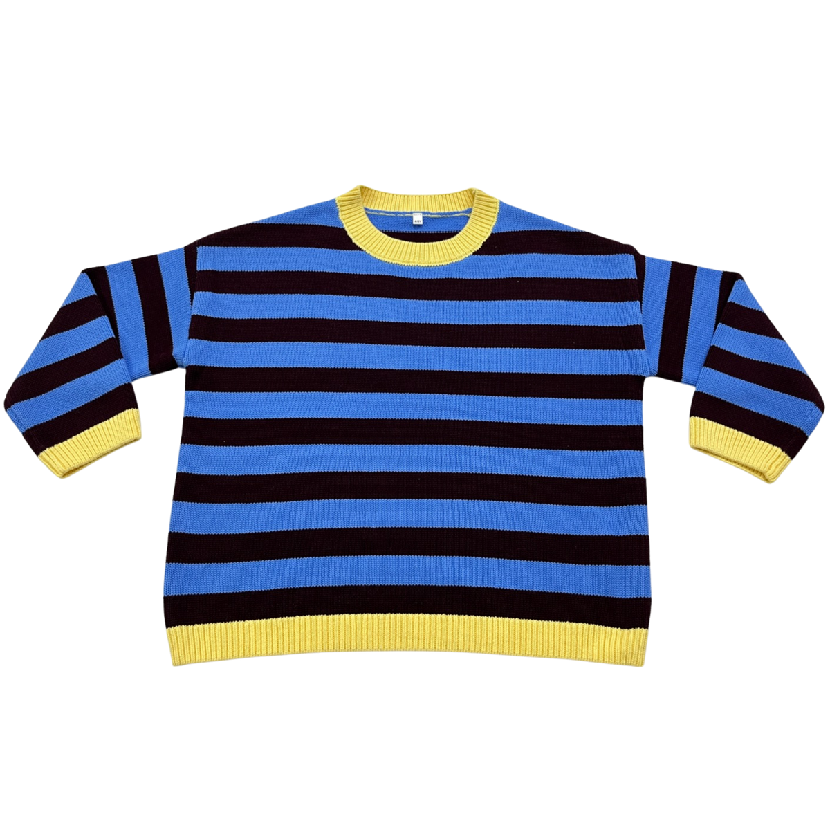 Striped Sweater Knit Crewneck - Blueberry