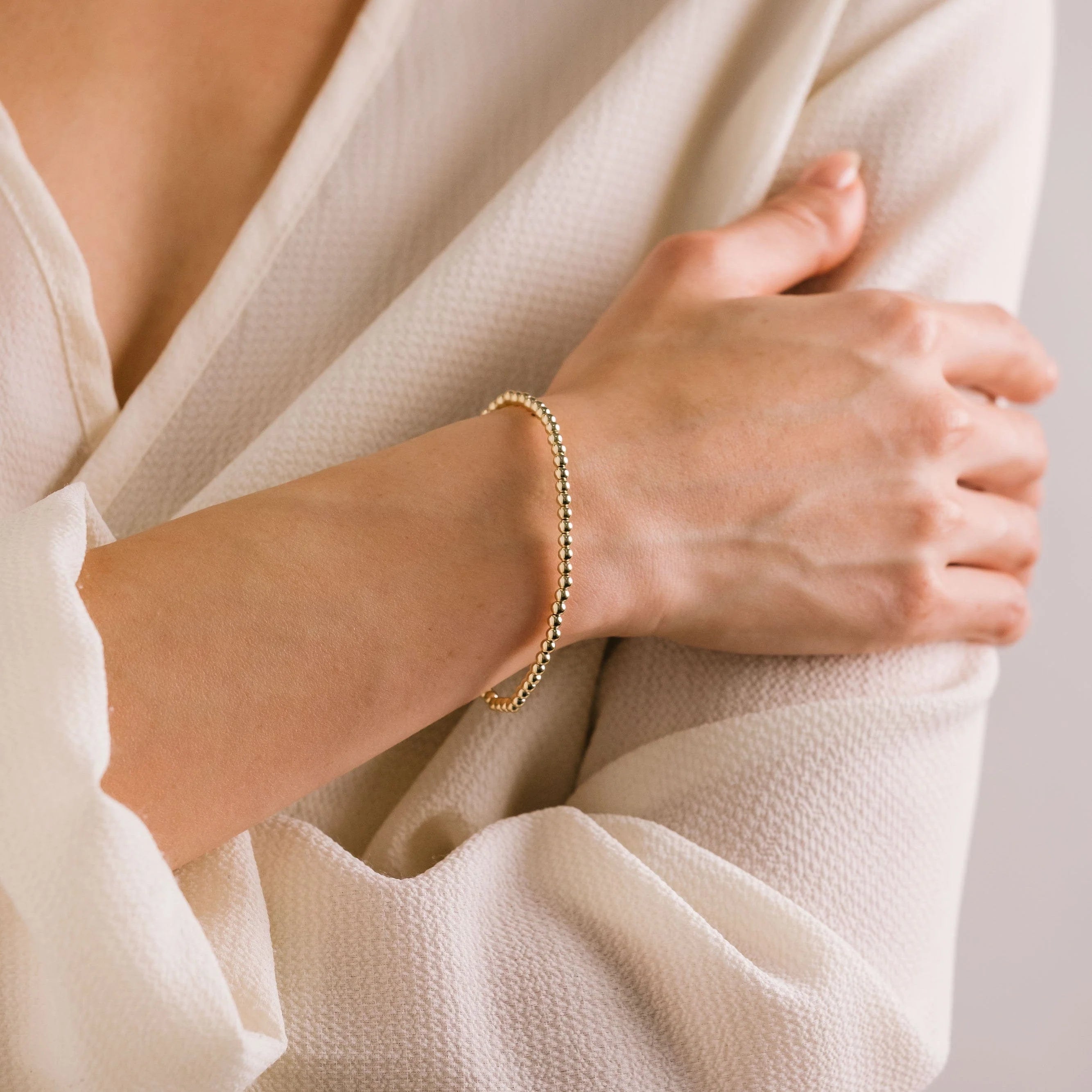 3mm gold-filled stretch bracelet