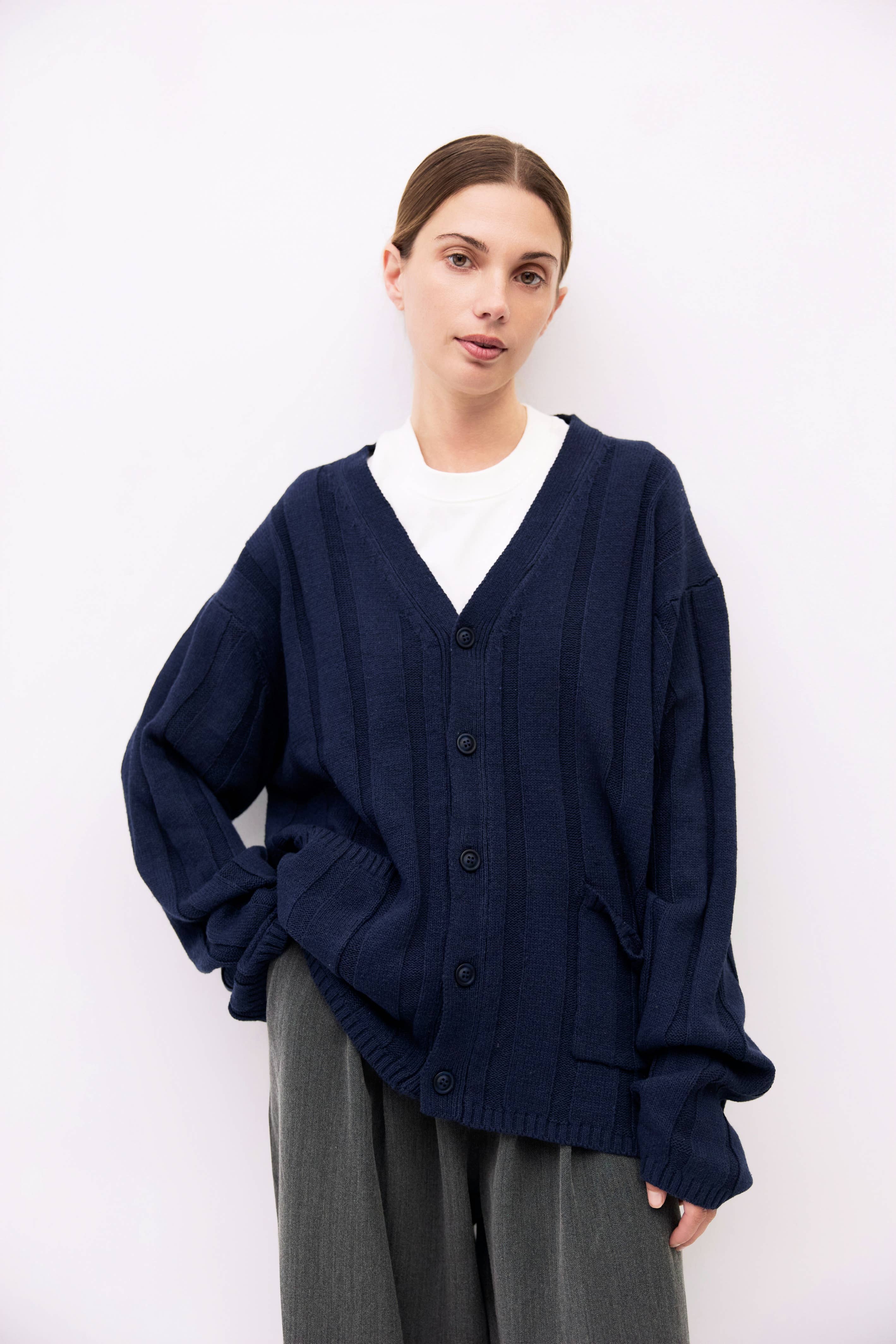 The Vaughn Cardigan | Thick Ribbed Knit Cardigan