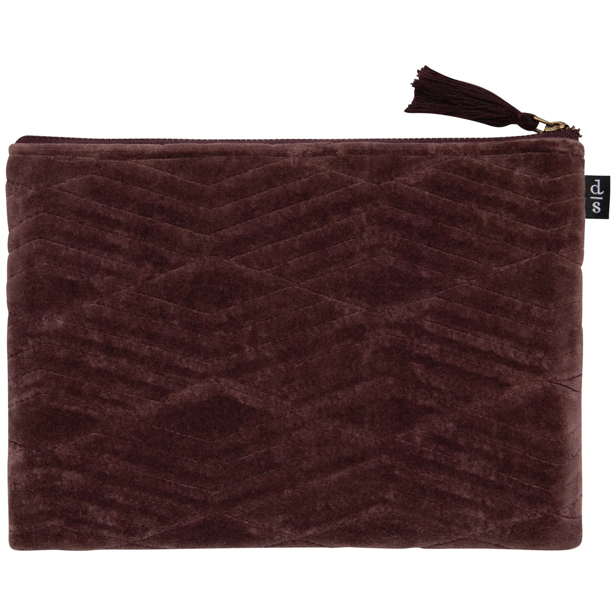Quilted Velvet Flat Pouch