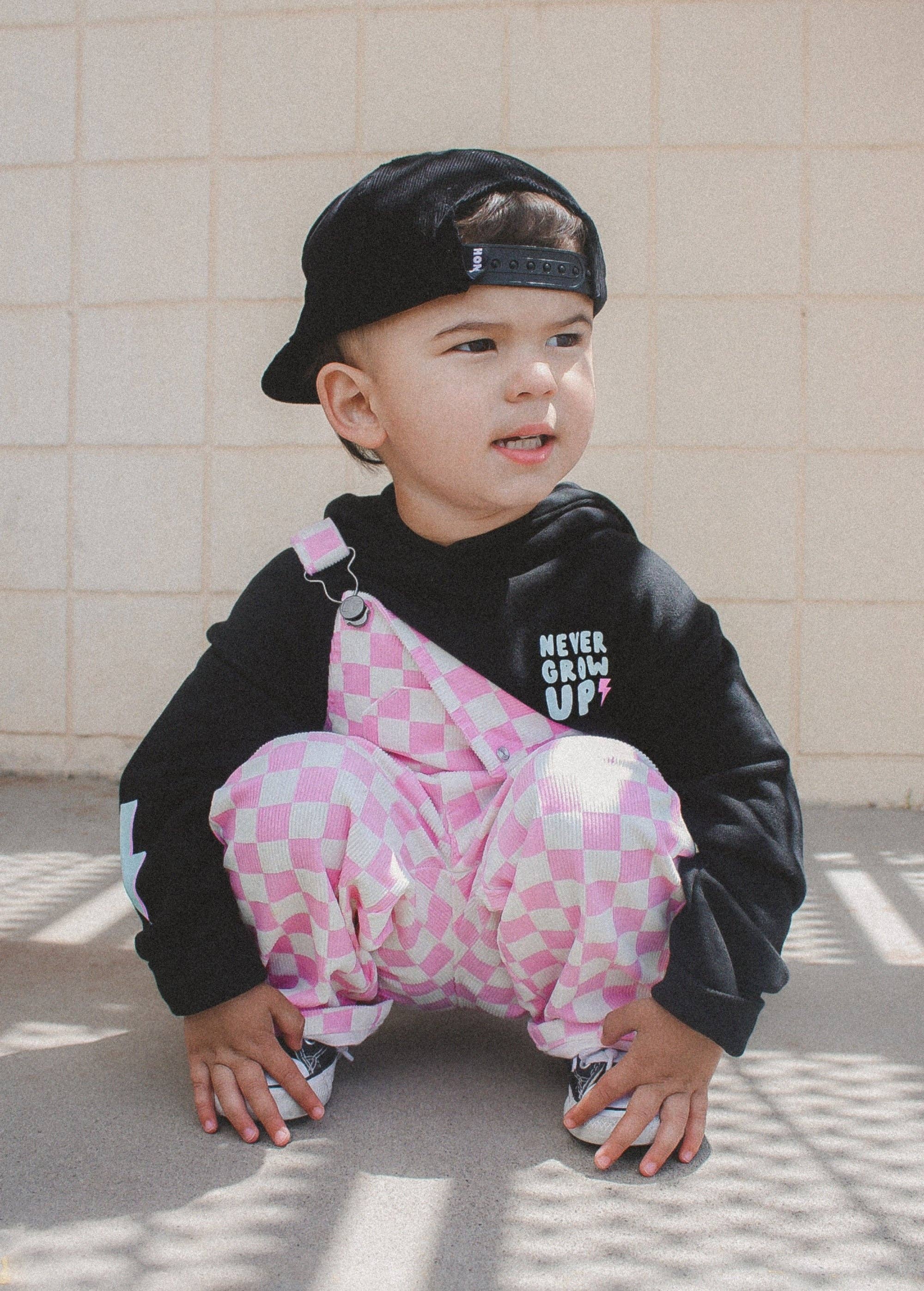 Pink Checkered Overalls