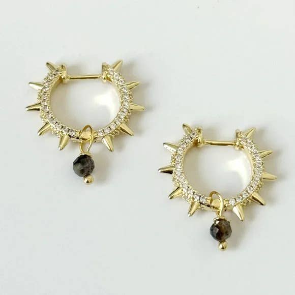 Iolite Spiked Hoops