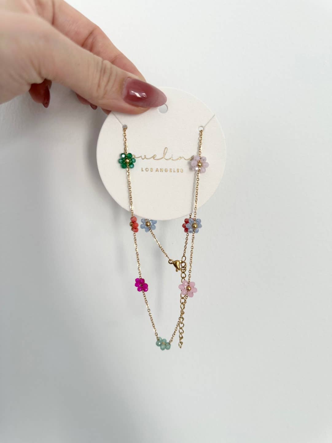 Daisy Chain Beaded Necklace, multi