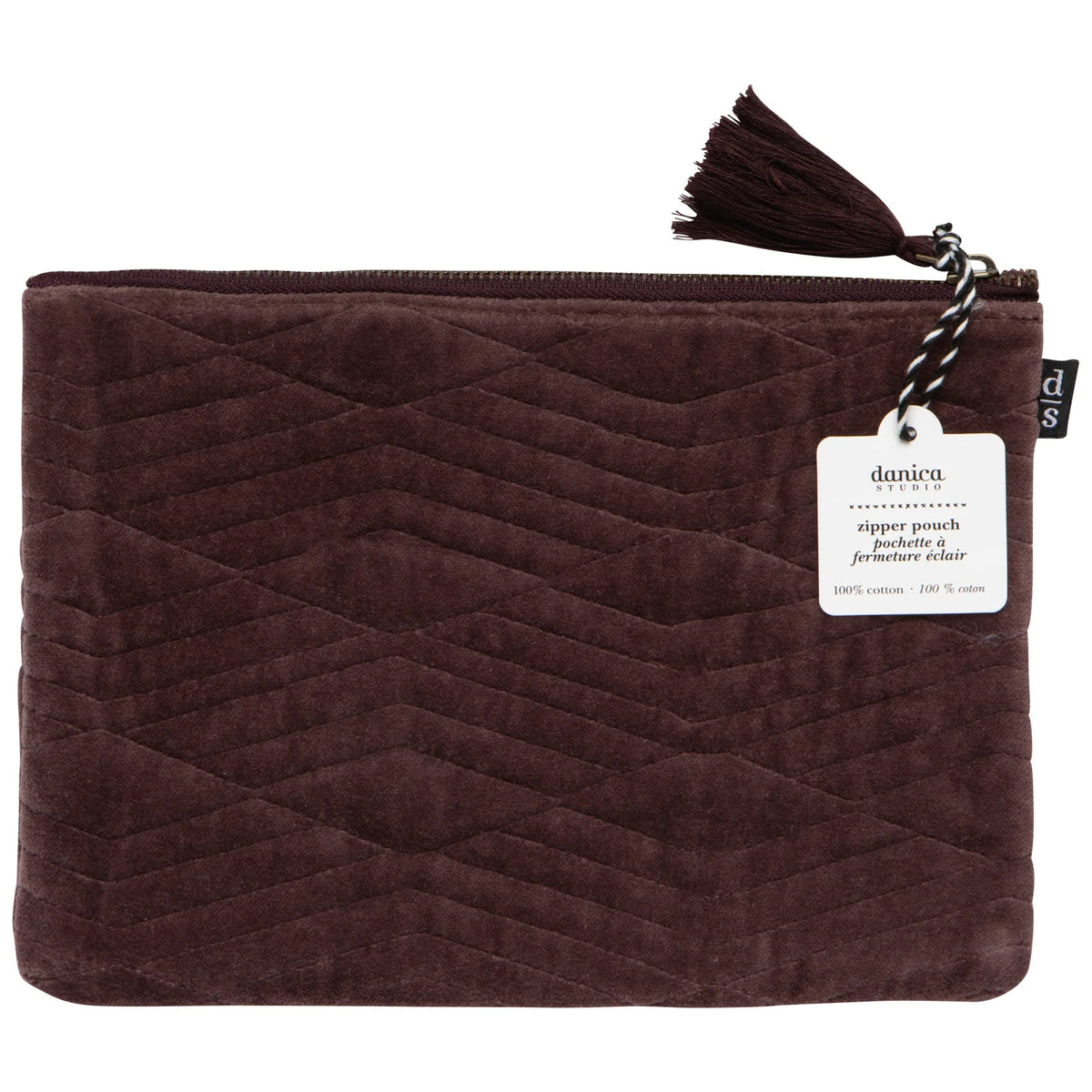 Quilted Velvet Flat Pouch