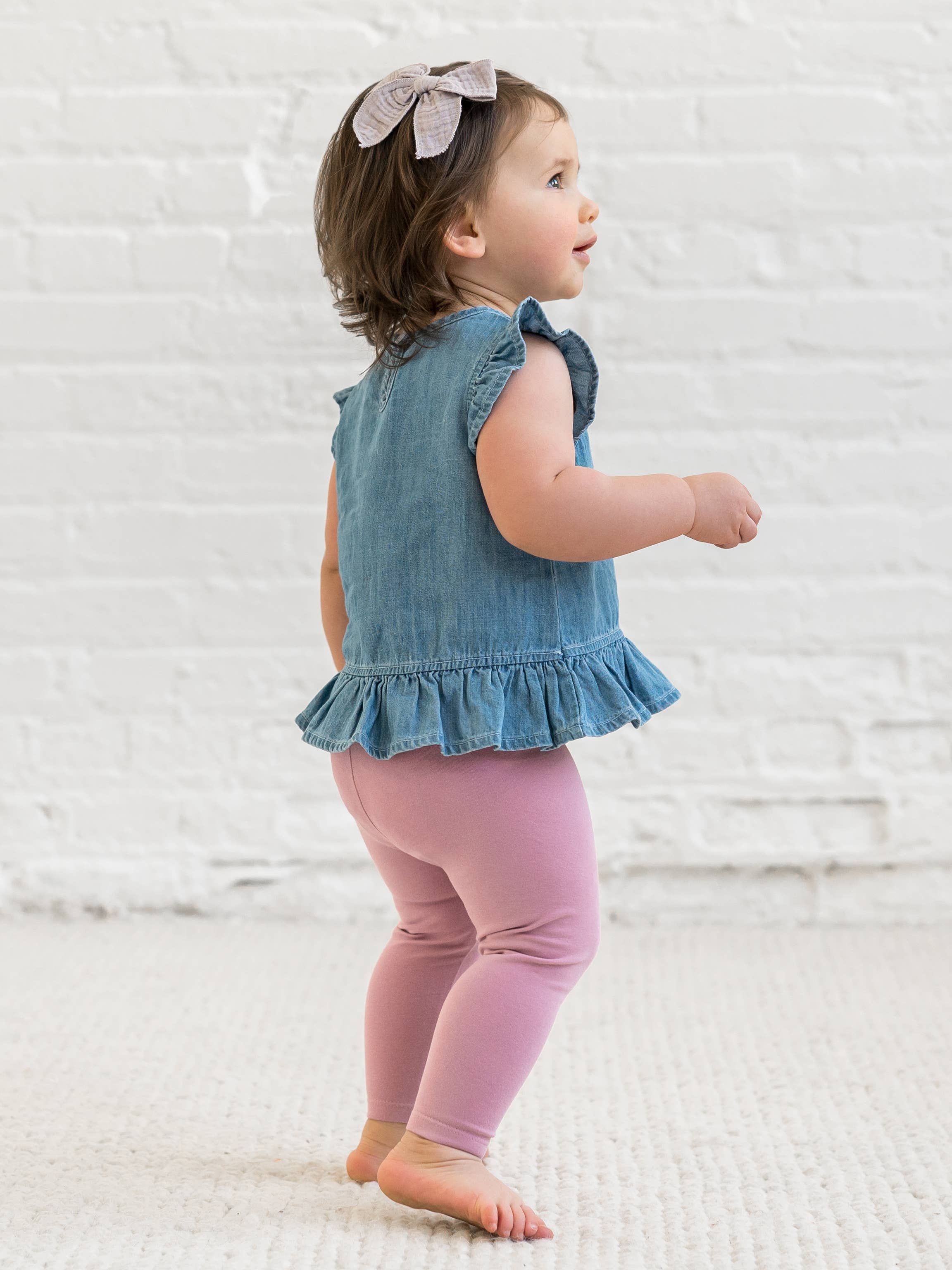 Organic Baby & Kids Anya Chambray Ruffle Hem Top