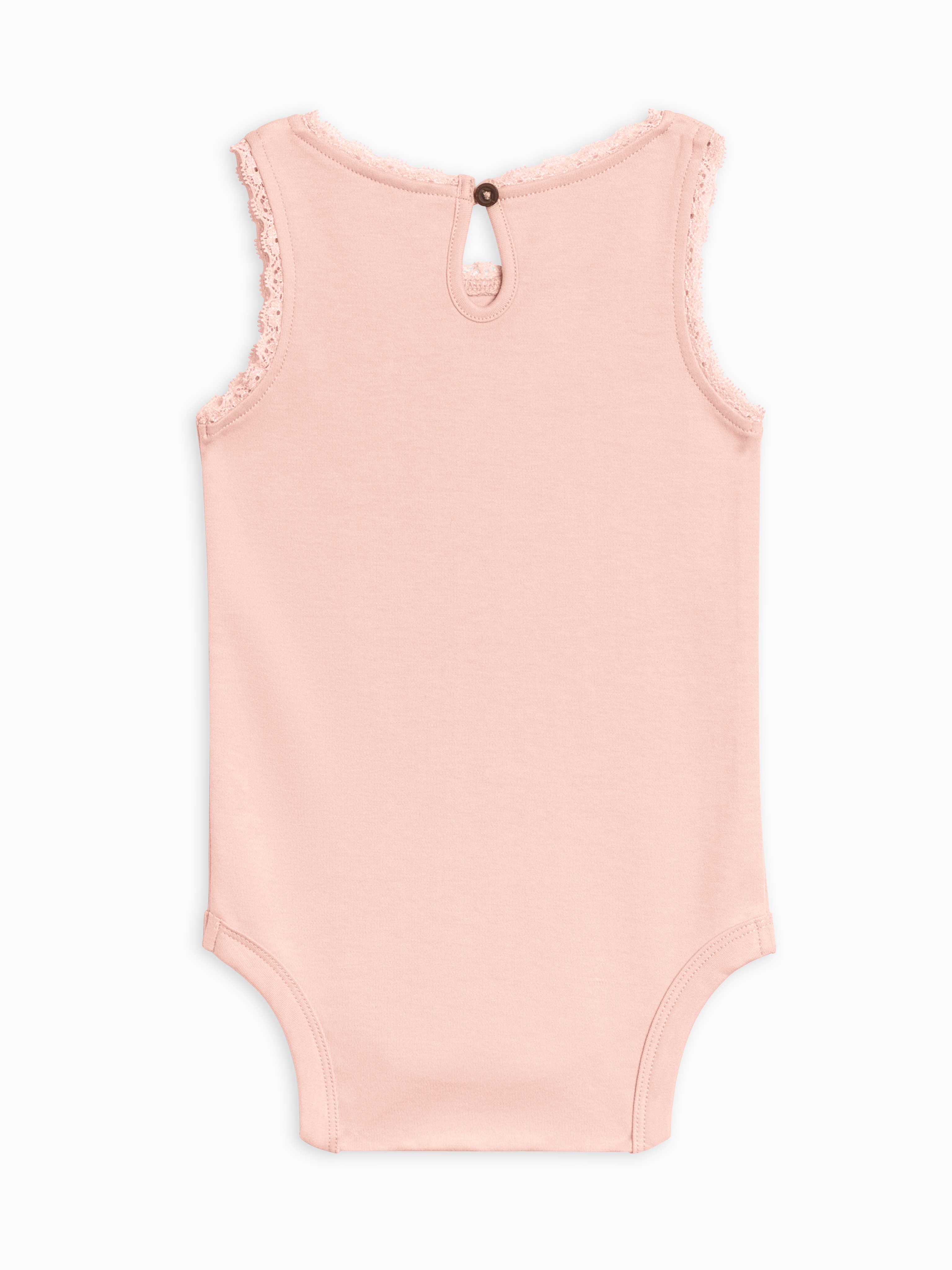 Organic Baby Luna Lace Bodysuit - Ballet