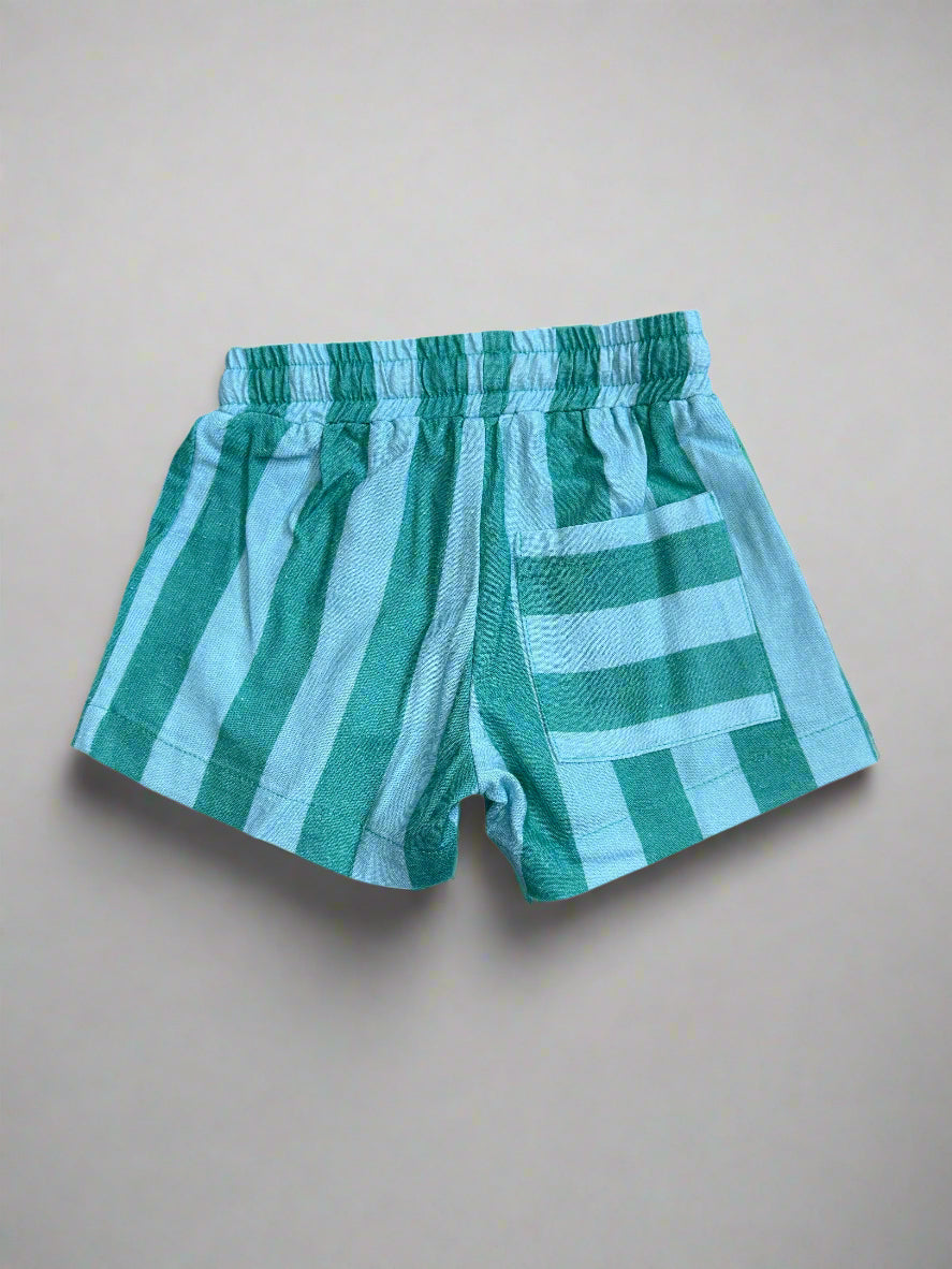Linen Striped Shorts
