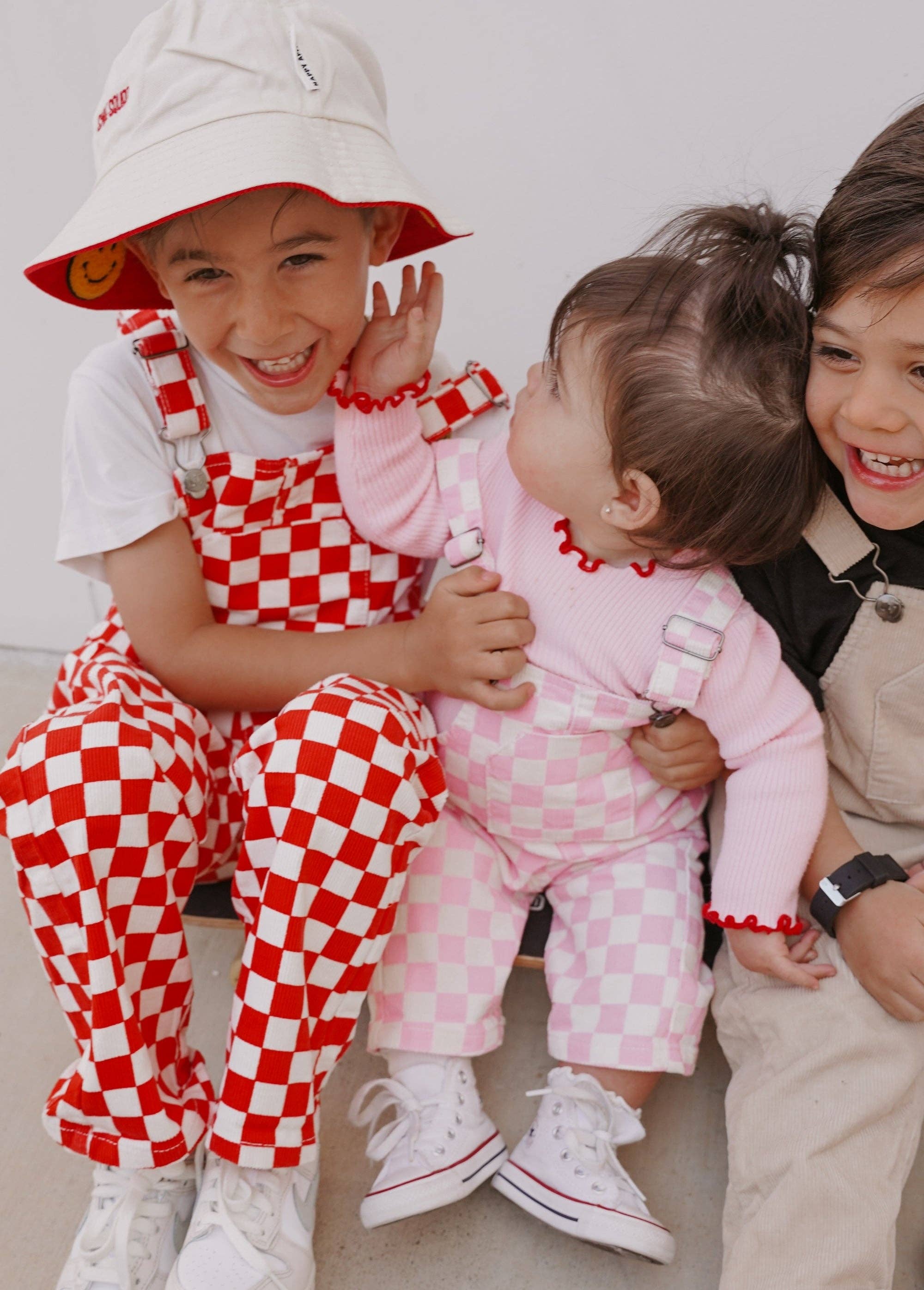 Pink Checkered Overalls