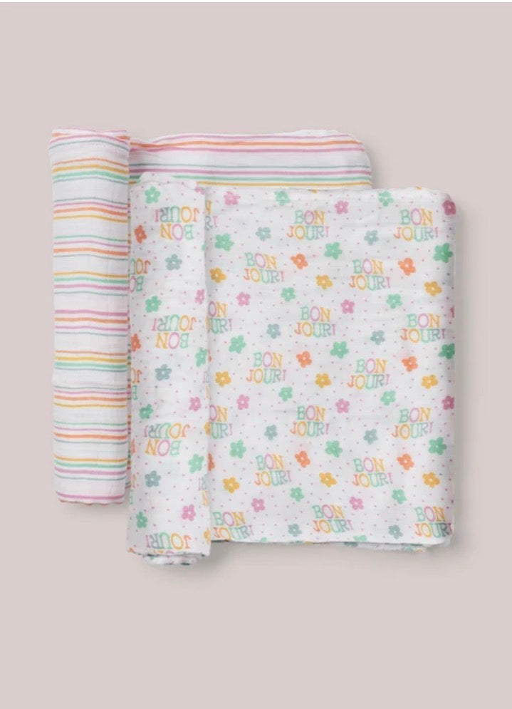 2-Pack Square Swaddle Blanket Set