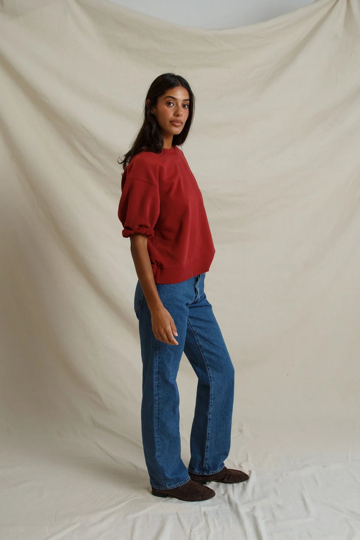 Rebecca, rolled crew neck