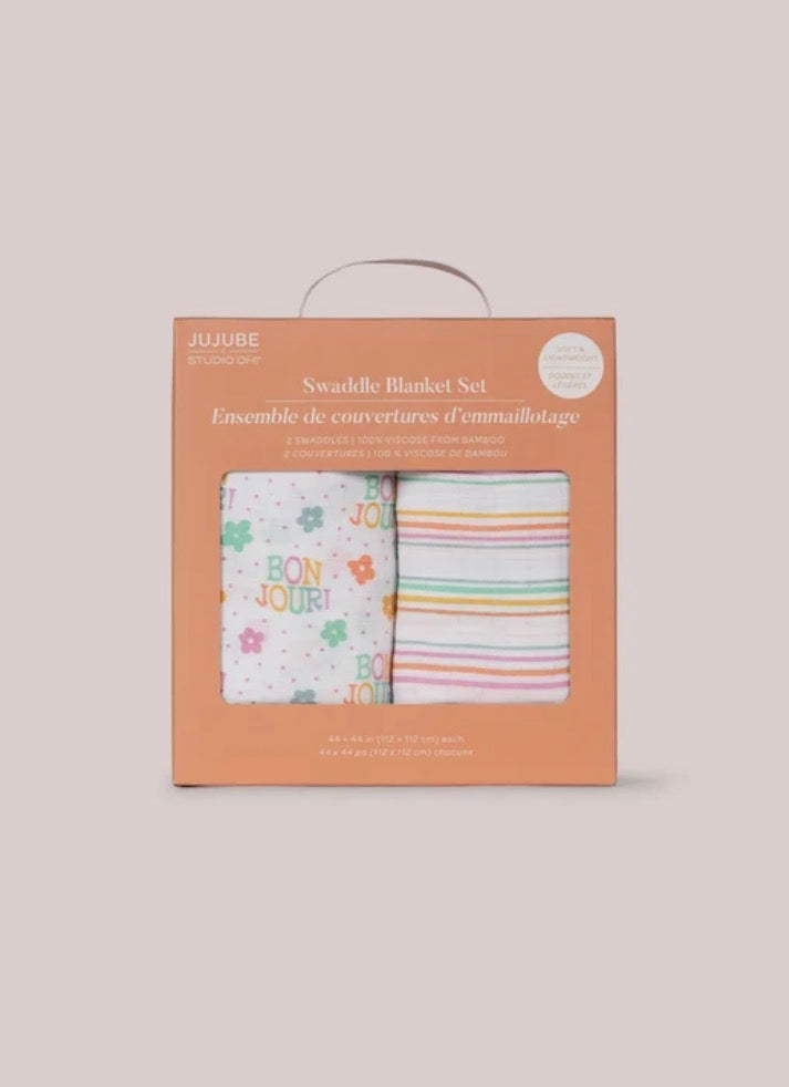 2-Pack Square Swaddle Blanket Set