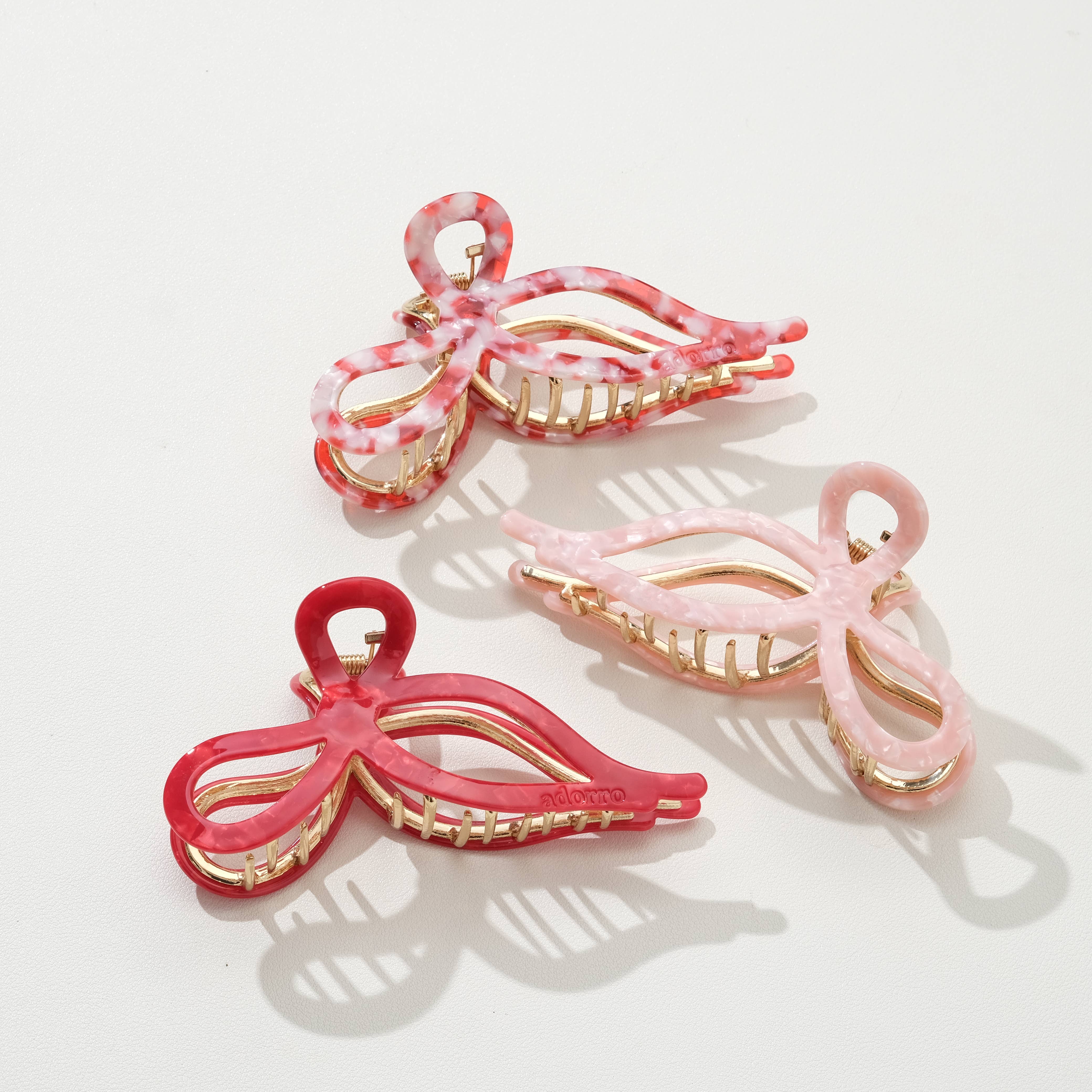 Large Ribbon Metal Bow Claw Clip