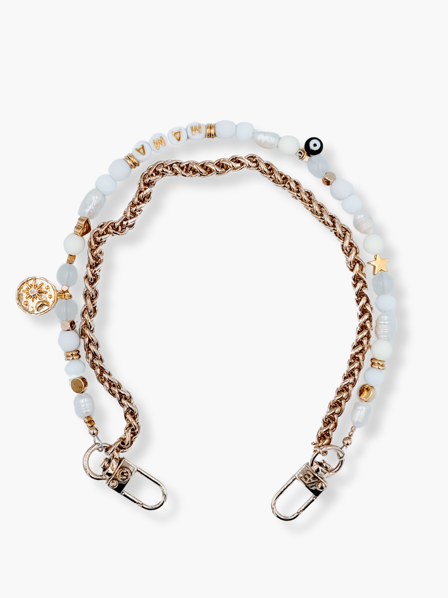 Mama Pearly Phone Wristlet: No Chain - Gold Snaps