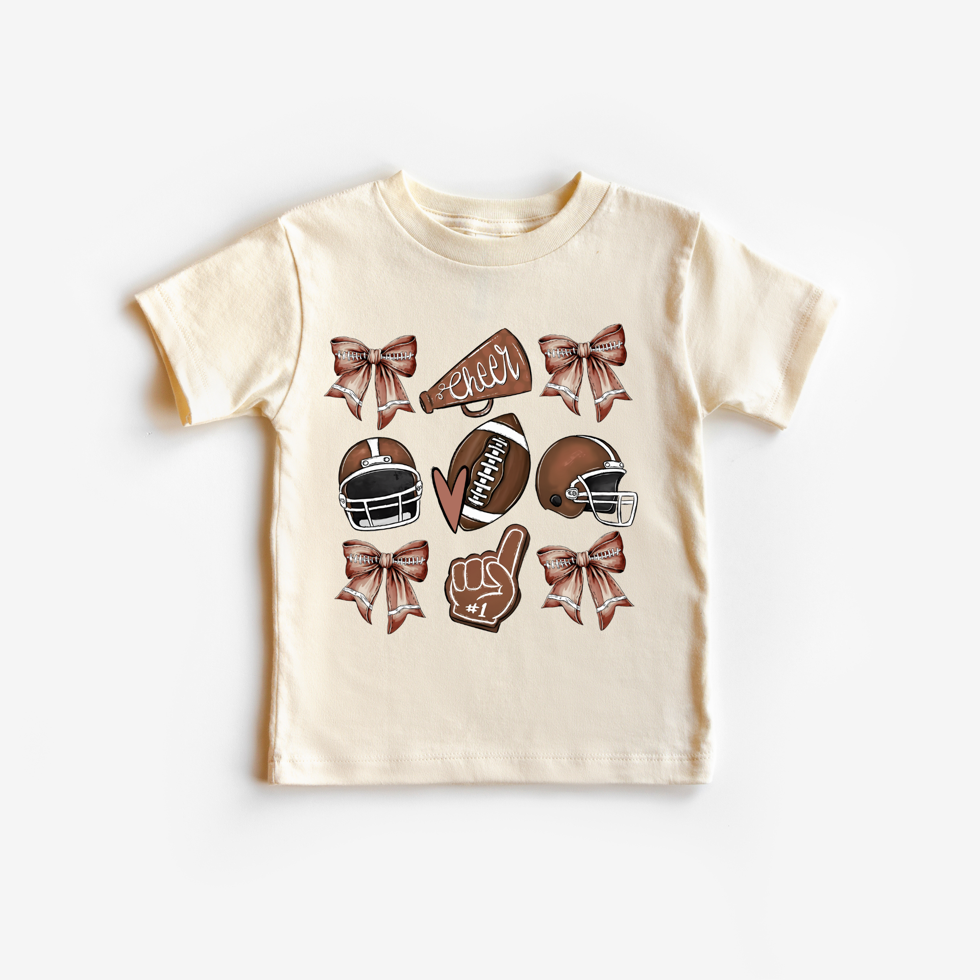 Football Season Cheer Bows Toddler and Youth Shirt