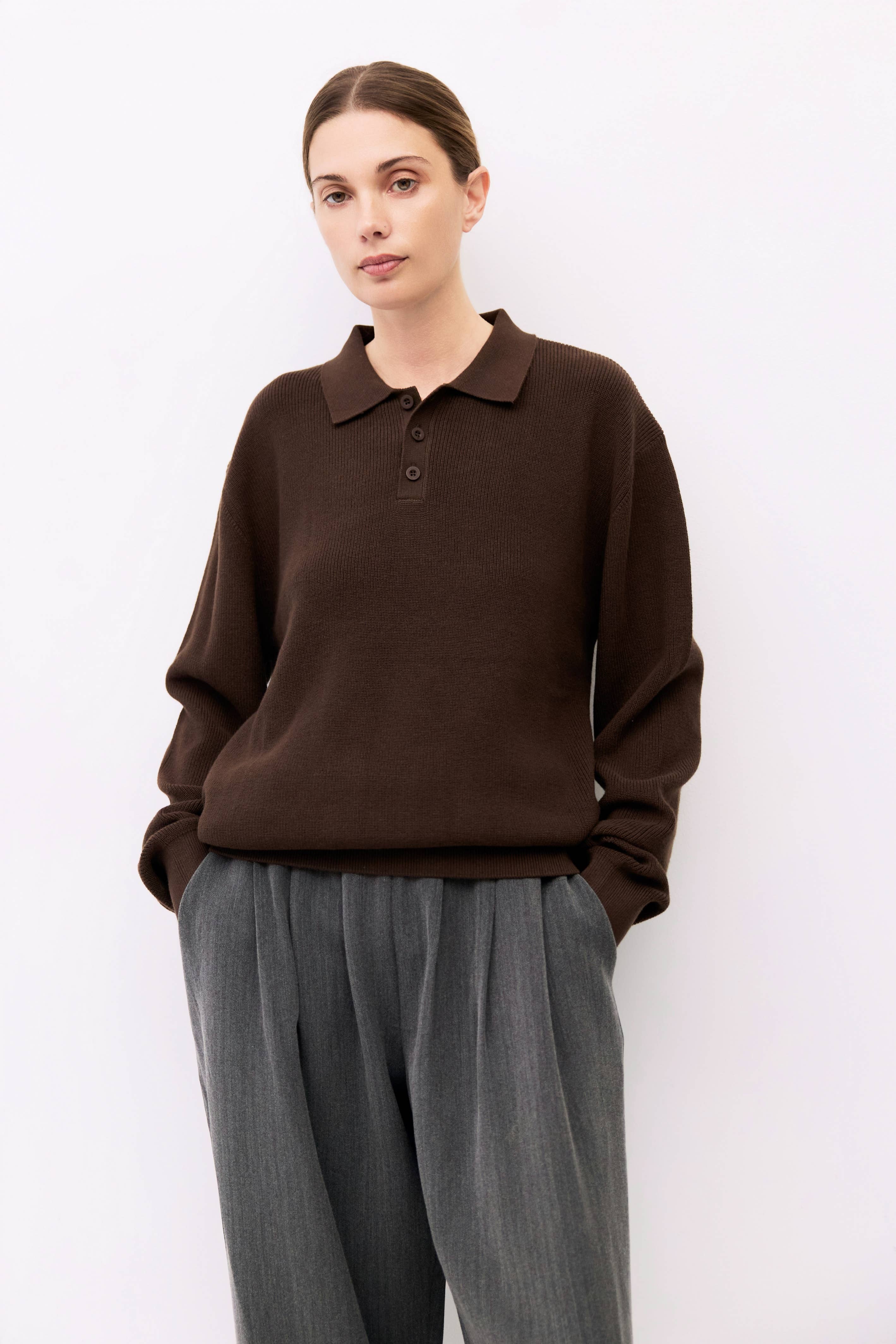 The Damien Sweater | Knit Polo Sweater Top
