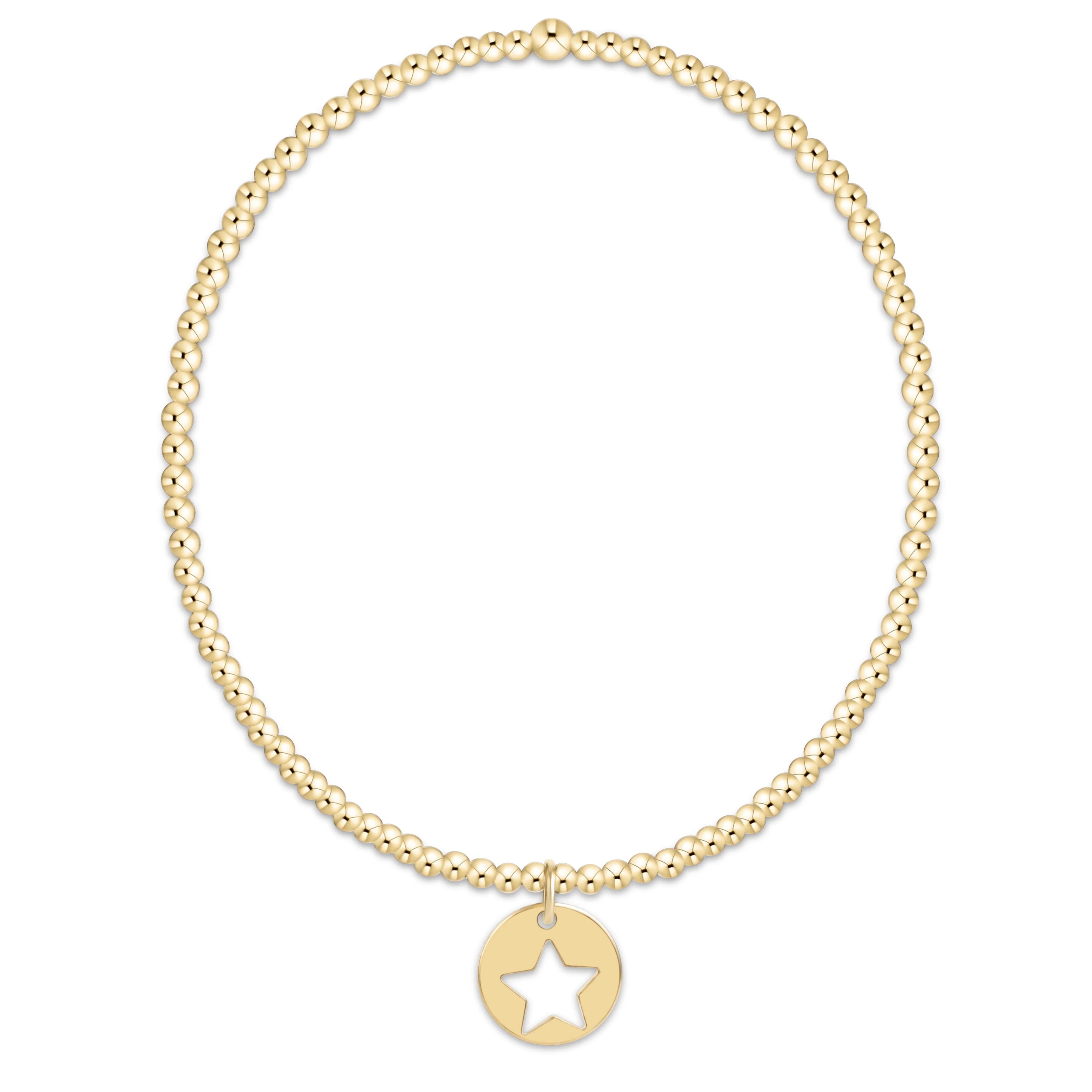 egirl Classic Gold 2mm Bracelet- Star Small Gold Disc