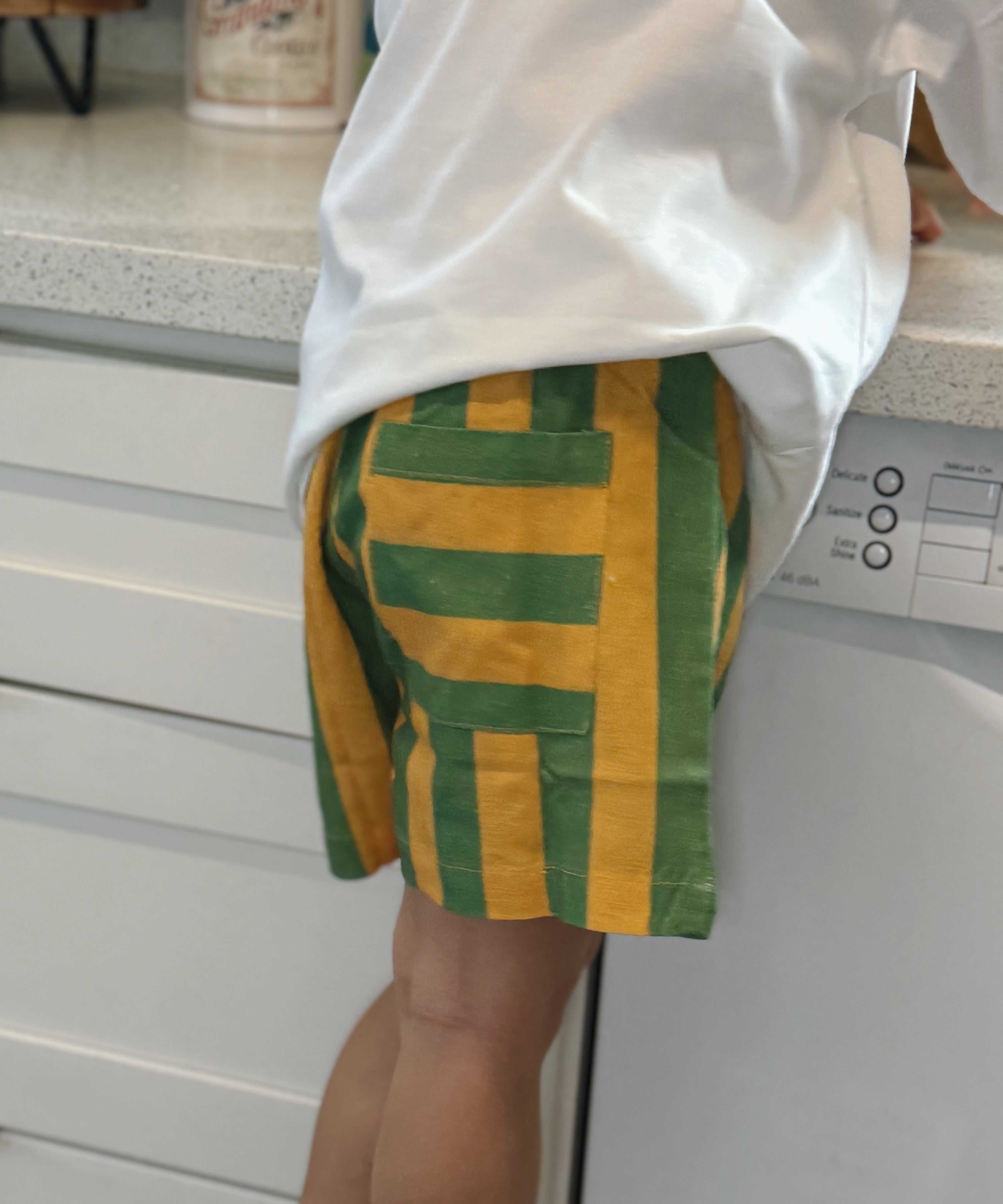 Linen Striped Shorts