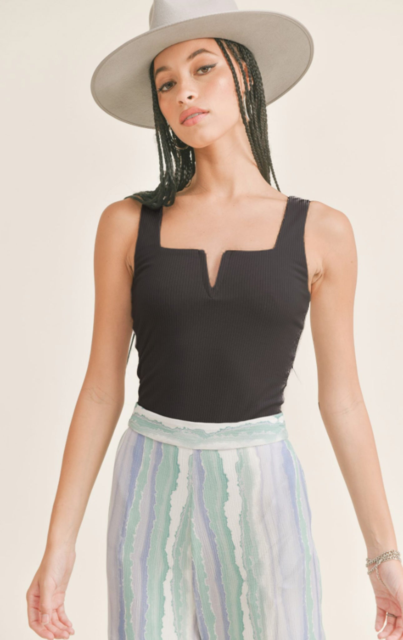 Bold Girl V-Cutout Neck Bodysuit