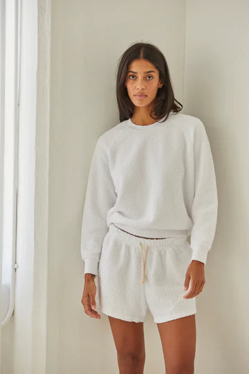 Summer Boucle LS Raglan Crew Neck