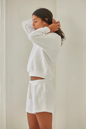 Summer Boucle LS Raglan Crew Neck