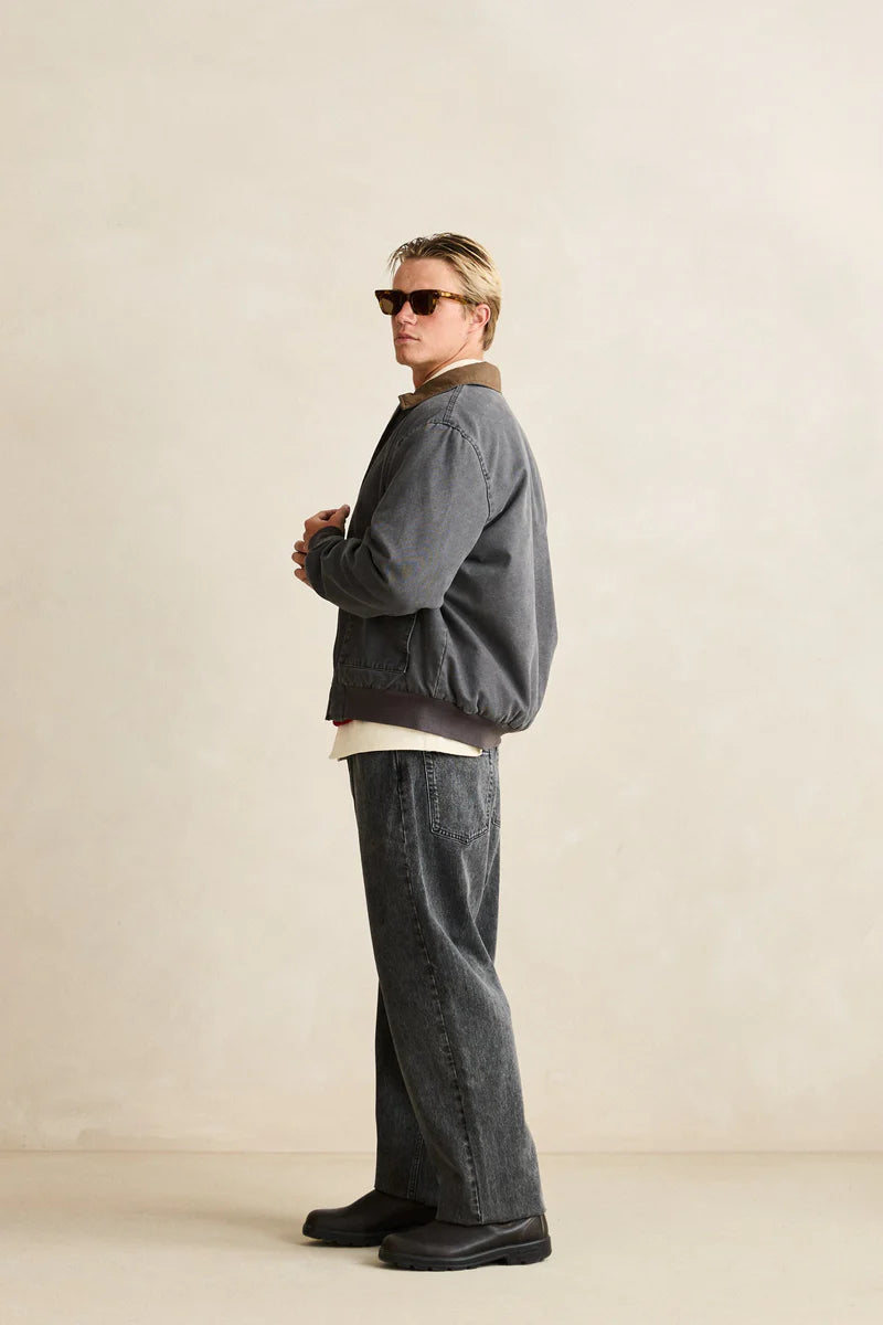 Washed Canvas Bomber Jacket