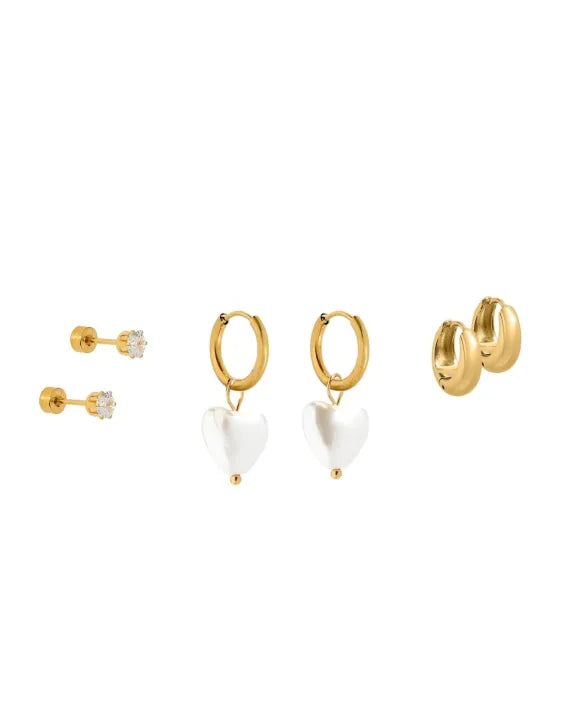 Huggie & Screwback Stud Set