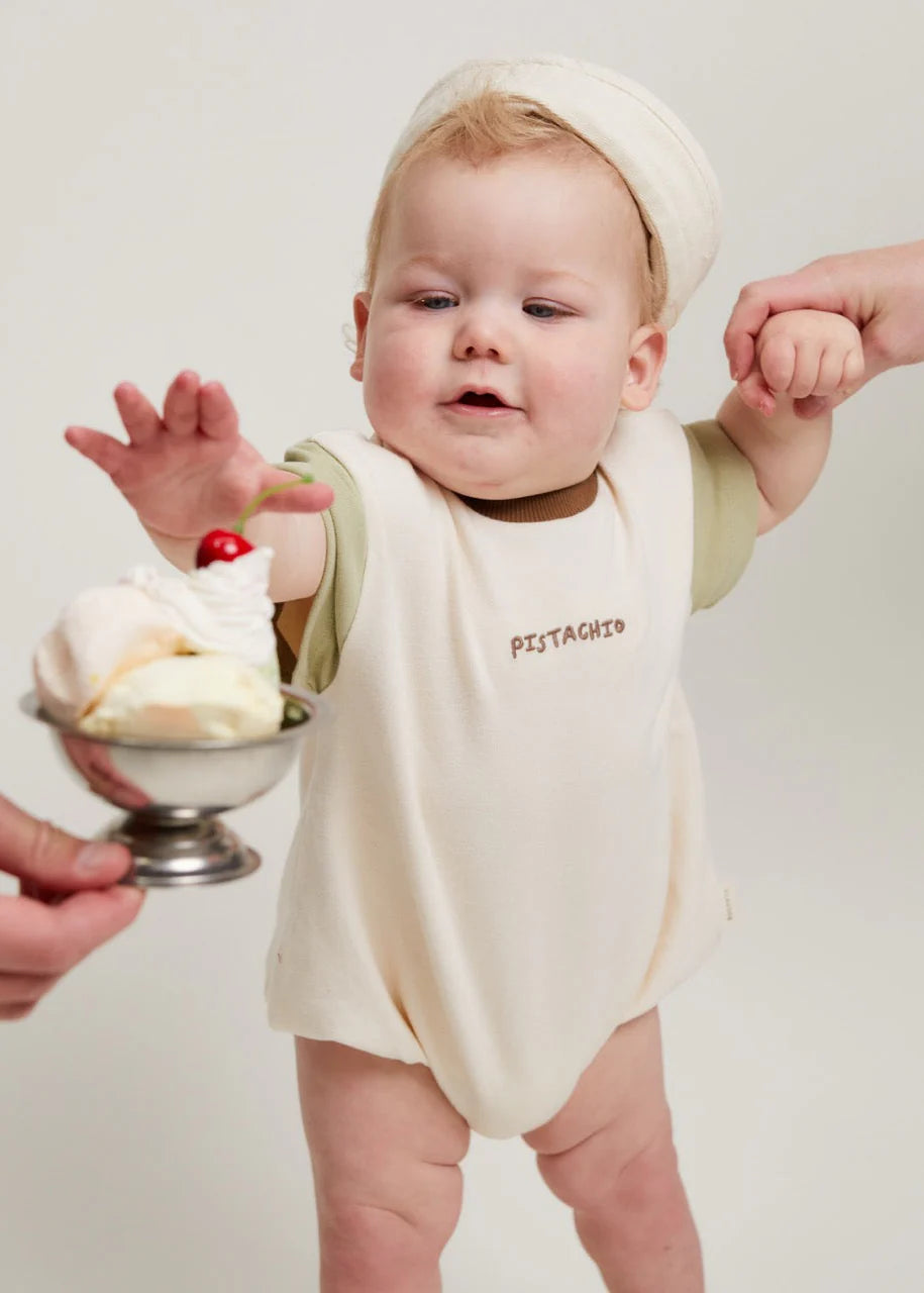 Devon Pistachio Baby Romper