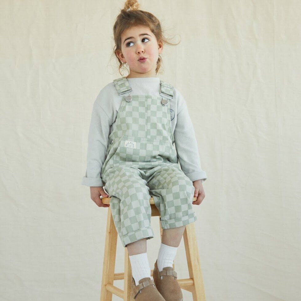 Olive Checkerboard Dungaree