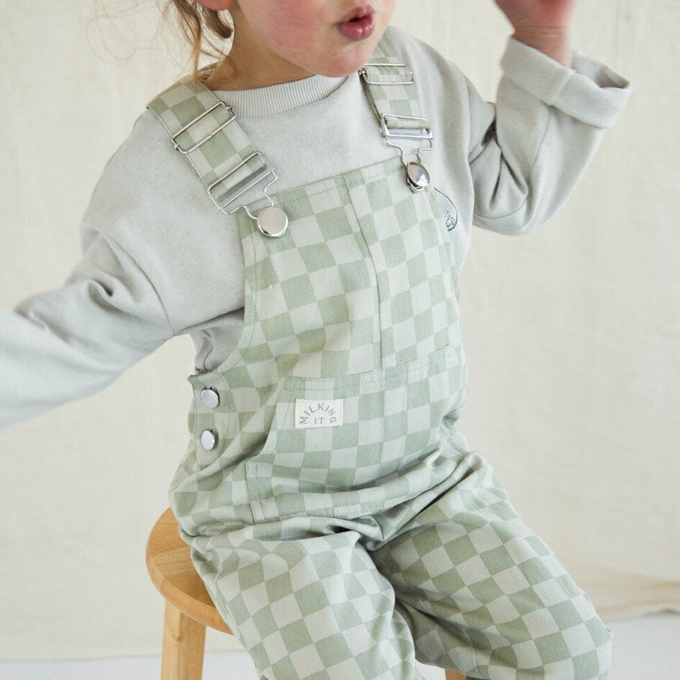Olive Checkerboard Dungaree