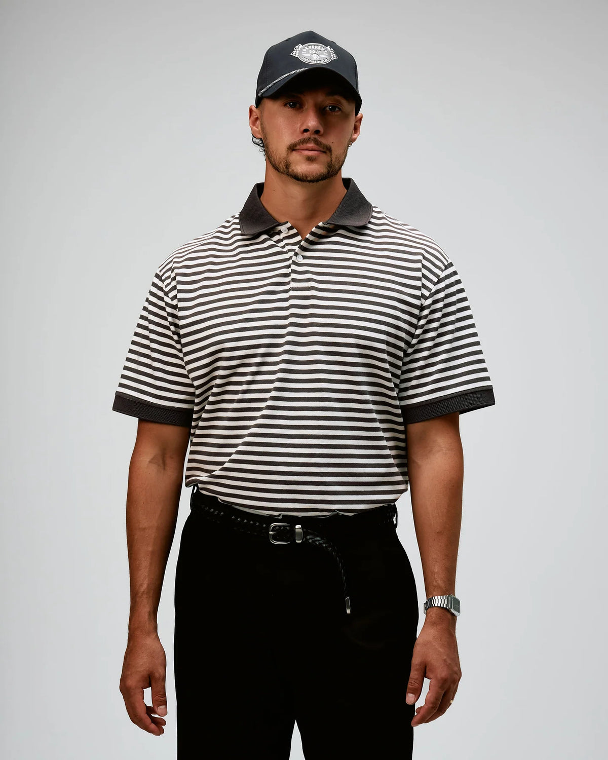 Camelback Polo - Brown / White Stripe