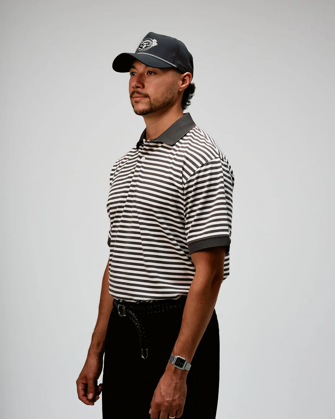 Camelback Polo - Brown / White Stripe