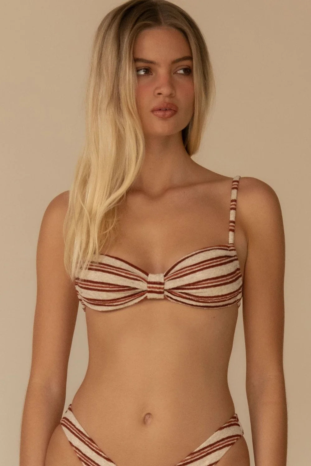 Joan Stripe Devin Bikini Top