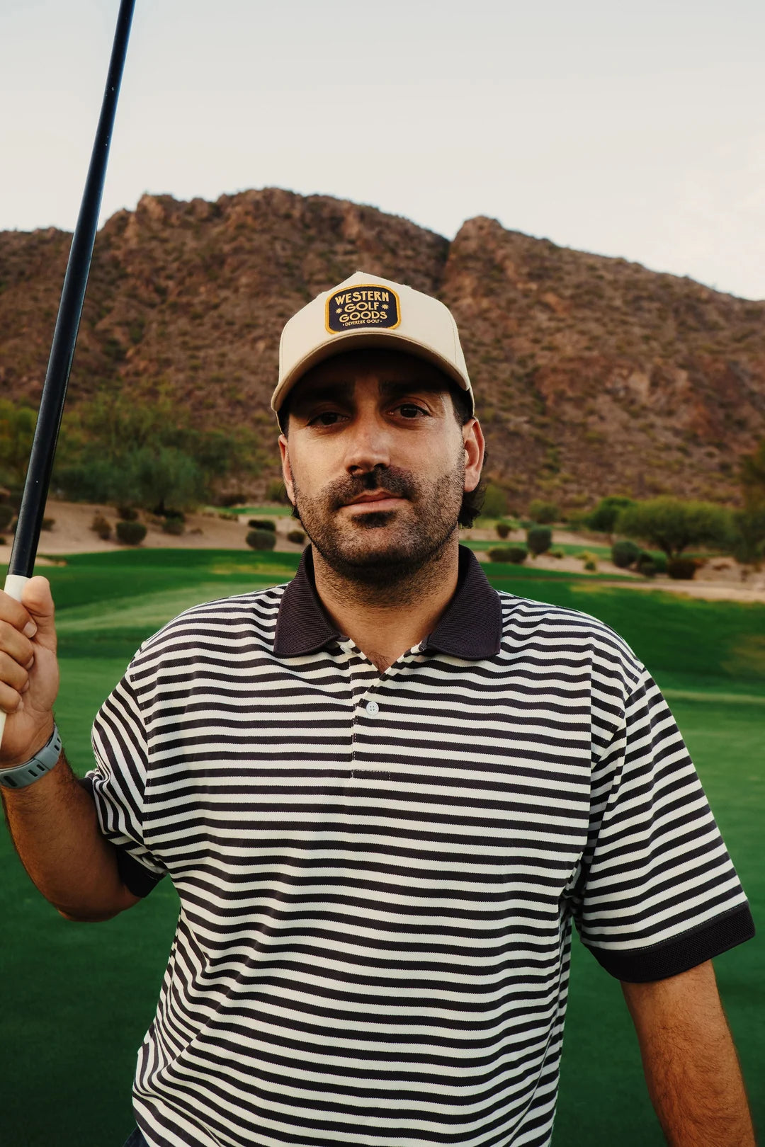 Camelback Polo - Brown / White Stripe