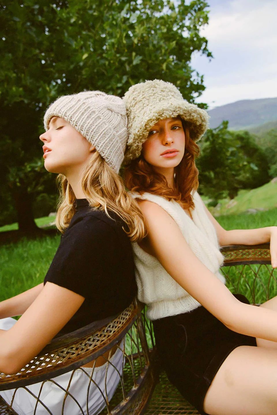 Fluffy bucket hat, Sage
