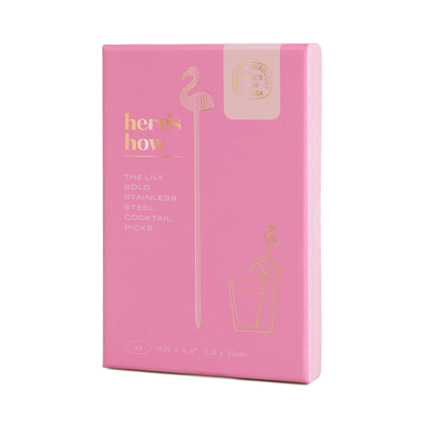 Lily Flamingo Cocktail Picks, set of 4