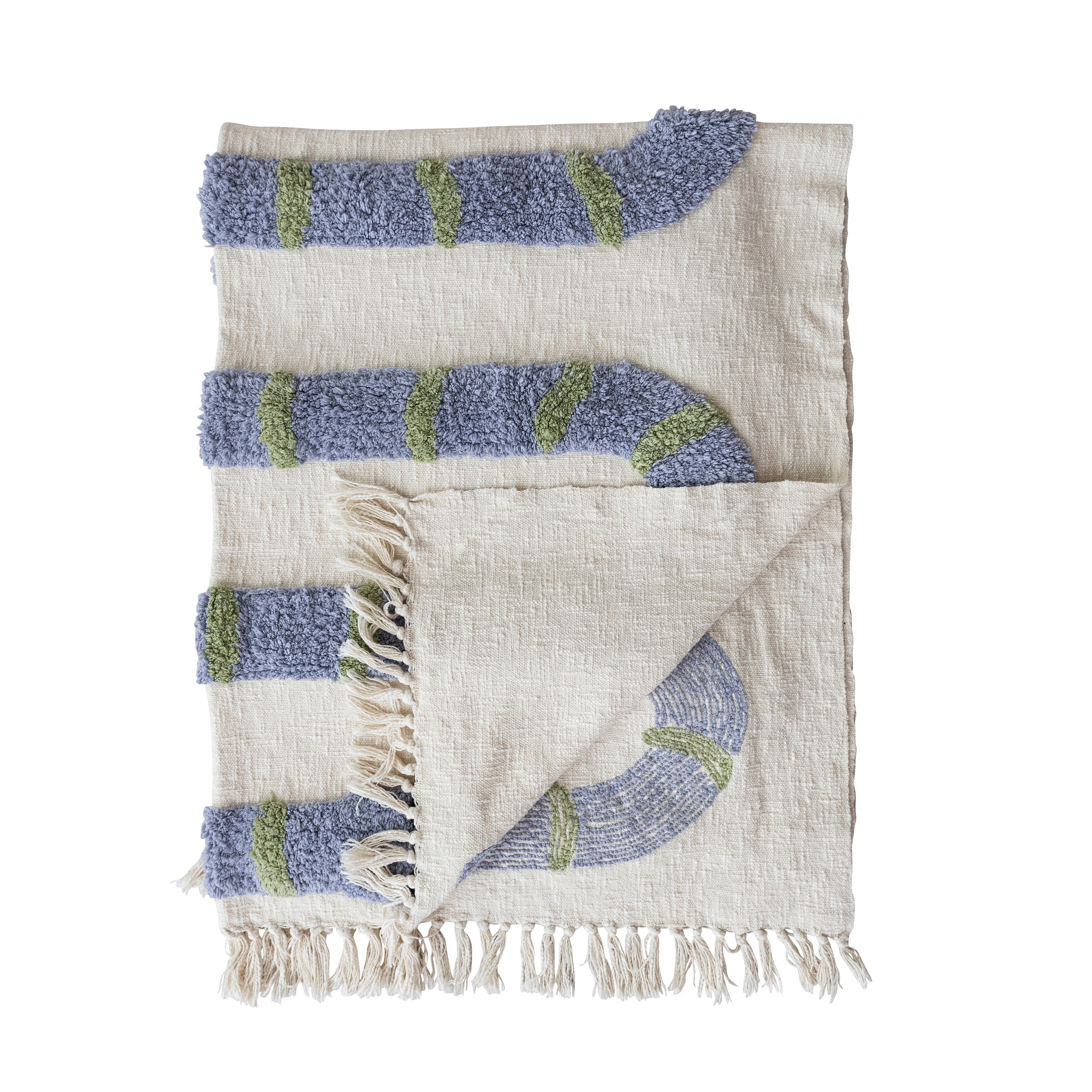 Cotton Tufted Snake & Fringe Throw