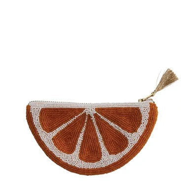 Glass Beaded Woven Fruit Pouch